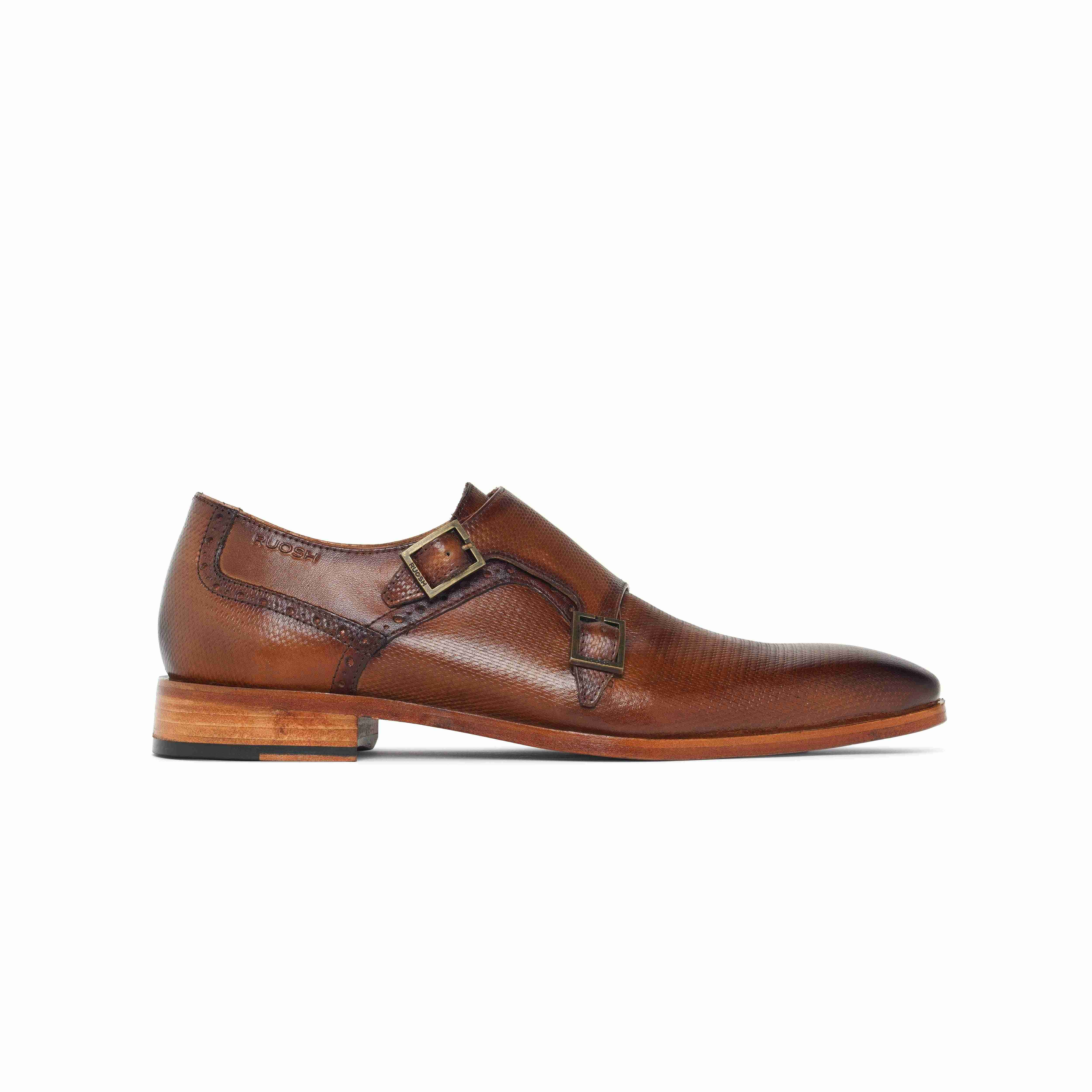 The King Ruosh Men Tan Formal Double Monk