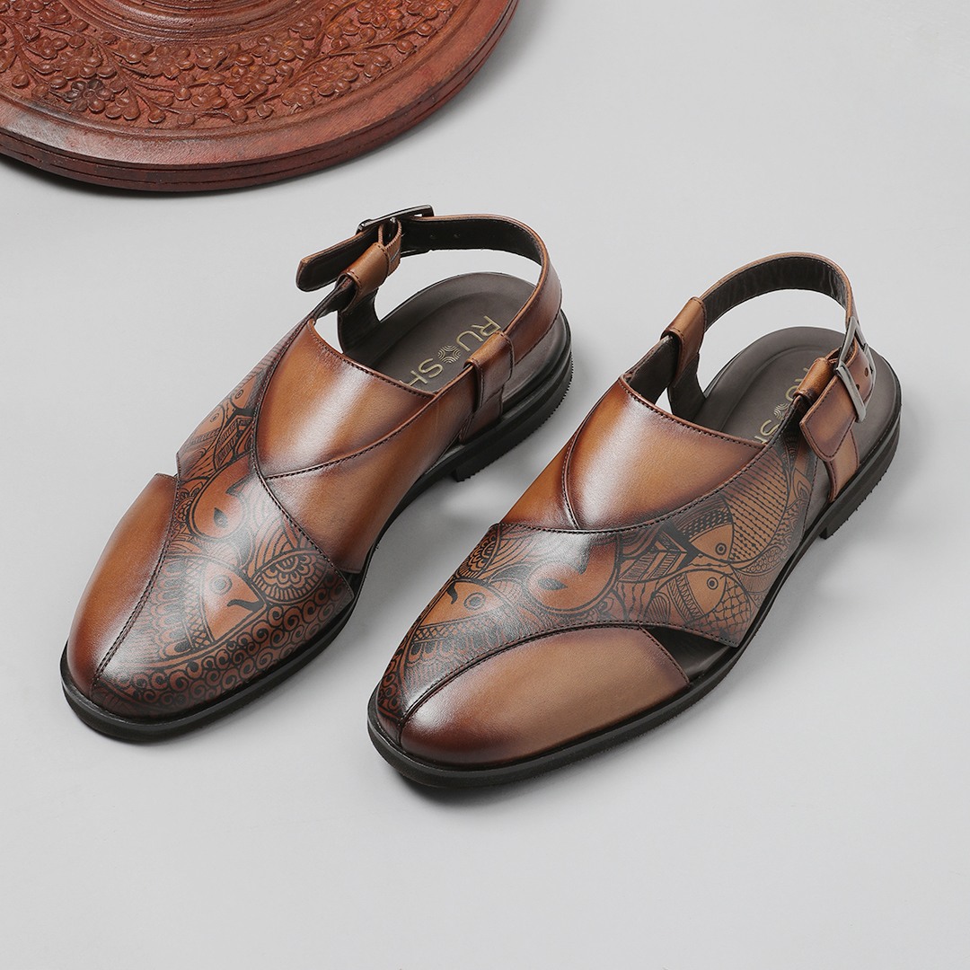 The Peshwa Tan Men Peshawari Sandal Ruosh