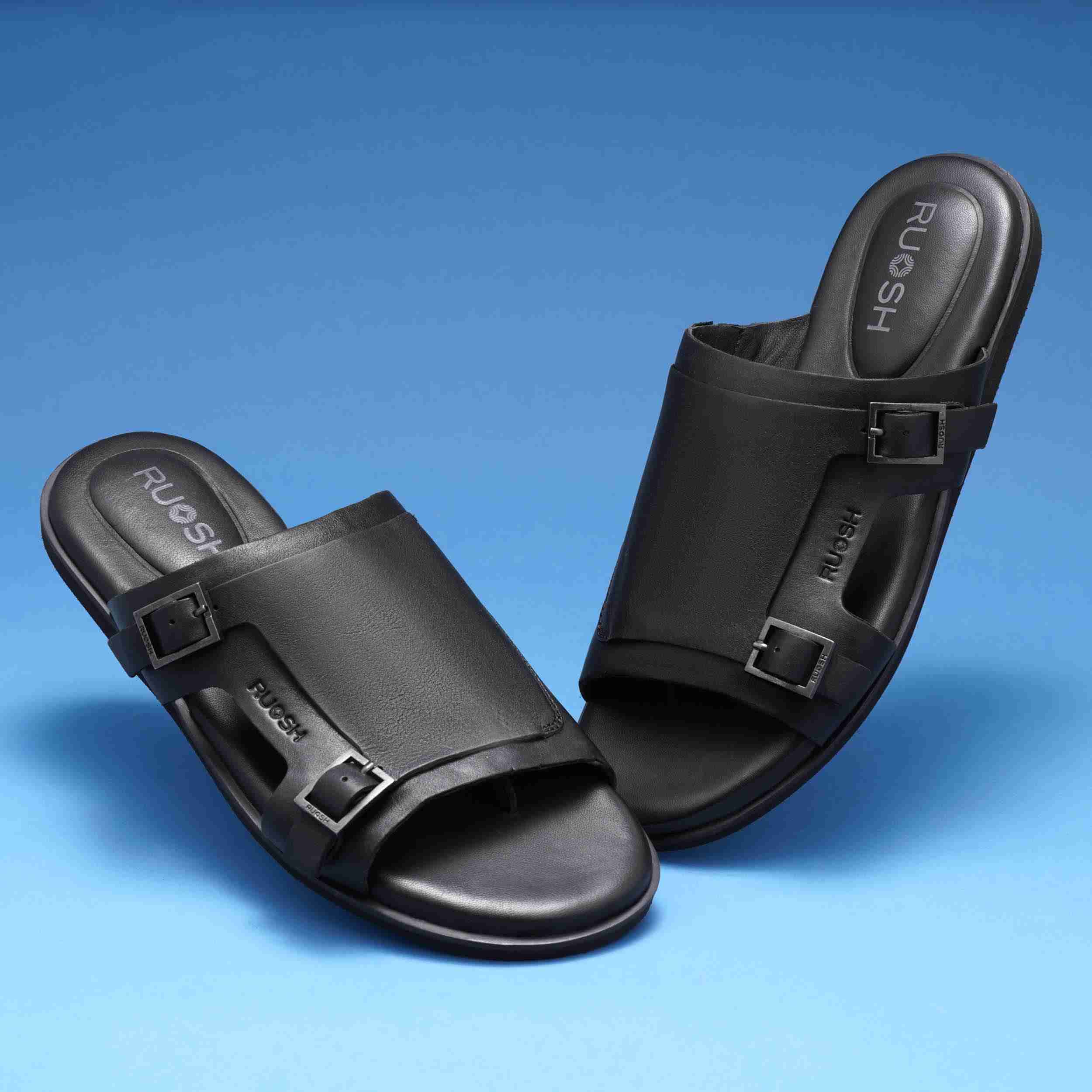 The Harvey Ruosh Men Black Monk Strap Slipper