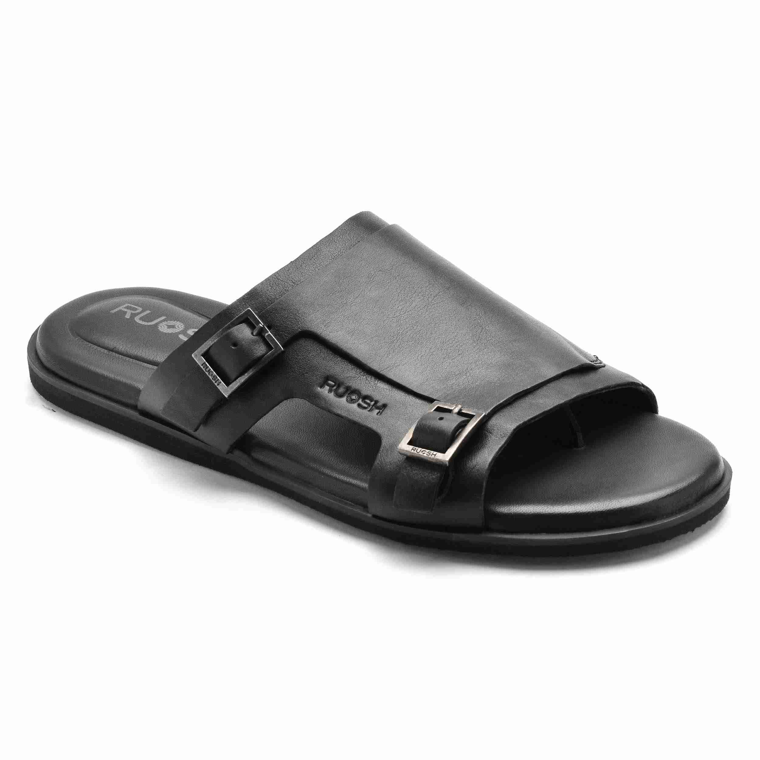 The Harvey Ruosh Men Black Monk Strap Slipper