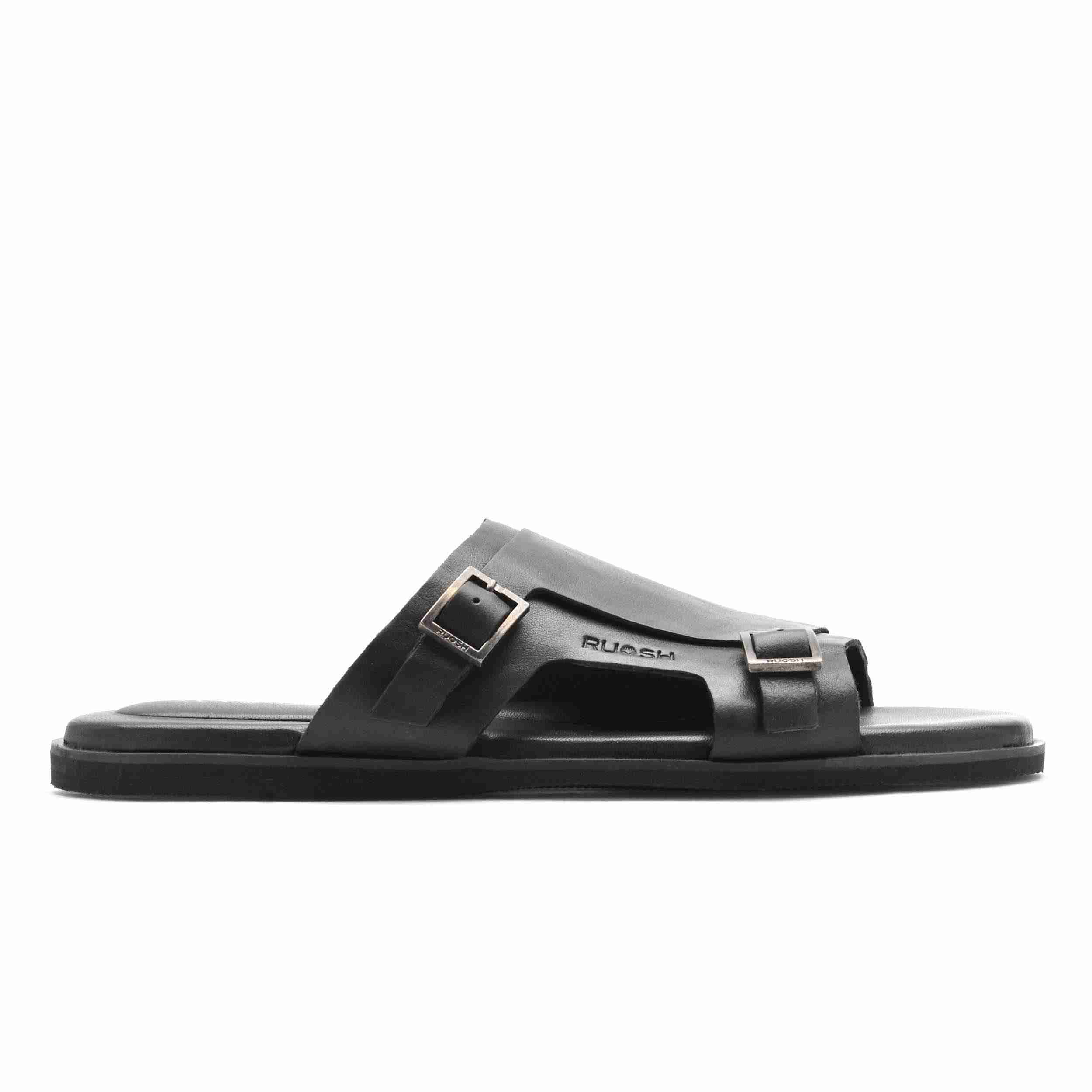 The Harvey Ruosh Men Black Monk Strap Slipper