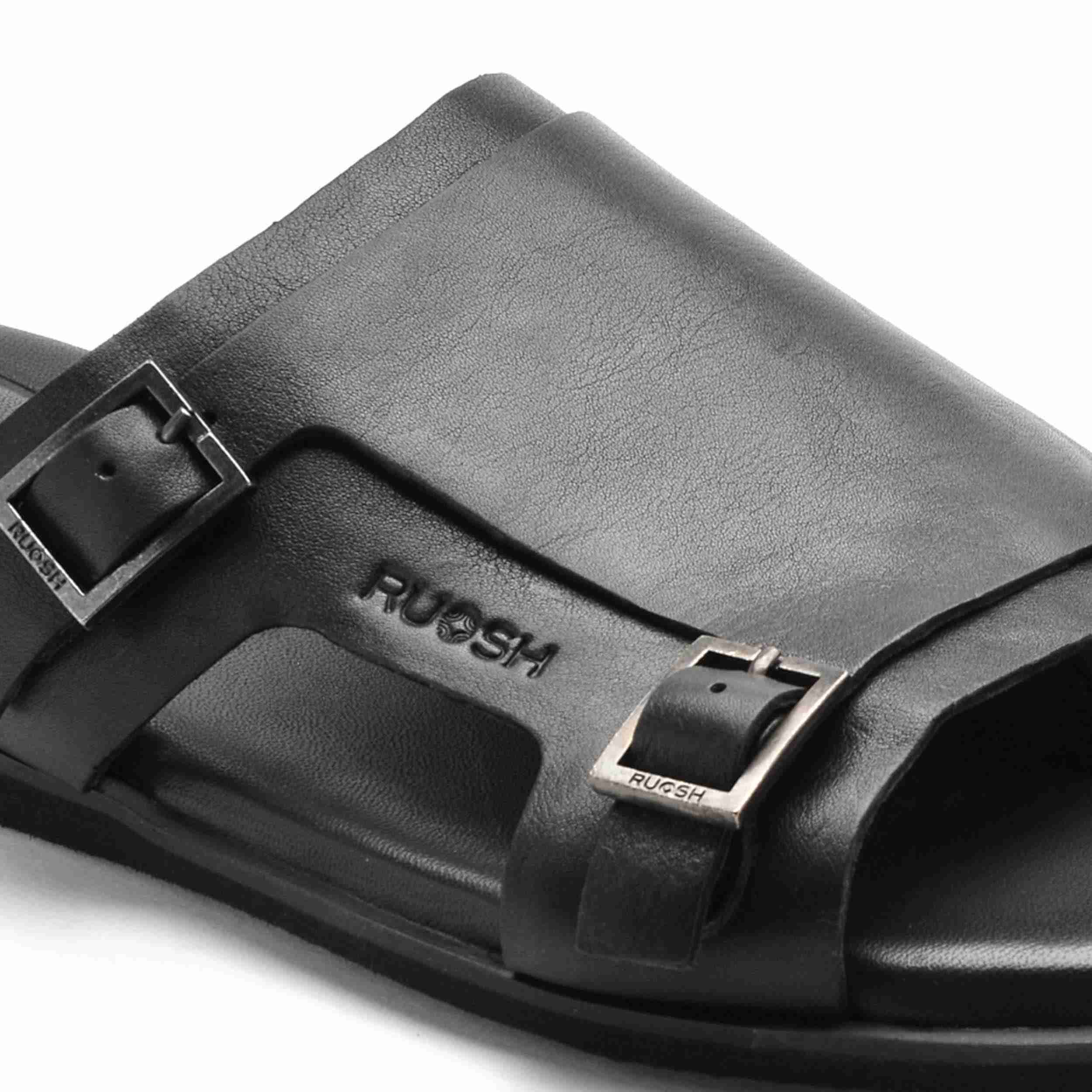 The Harvey Ruosh Men Black Monk Strap Slipper