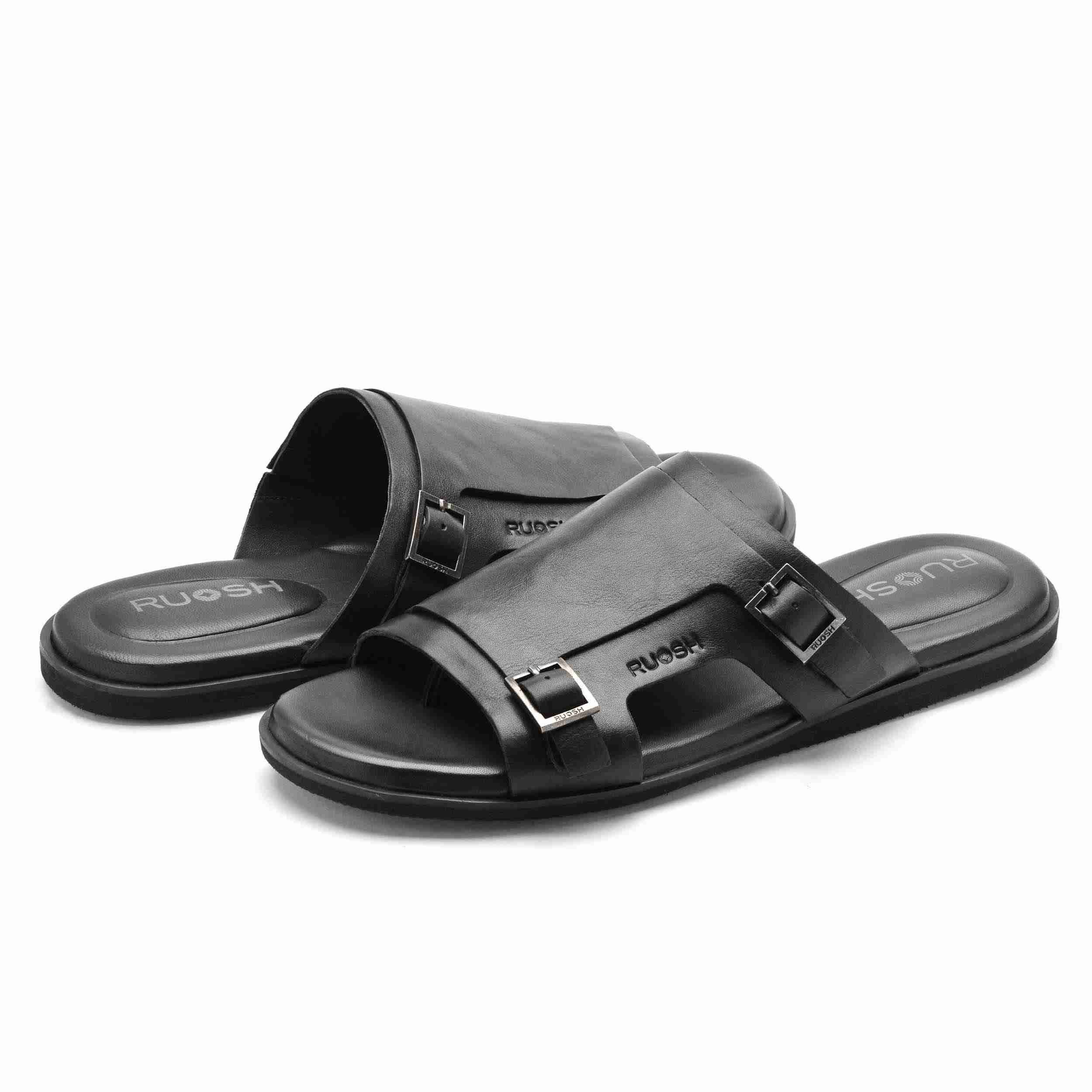 The Harvey Ruosh Men Black Monk Strap Slipper