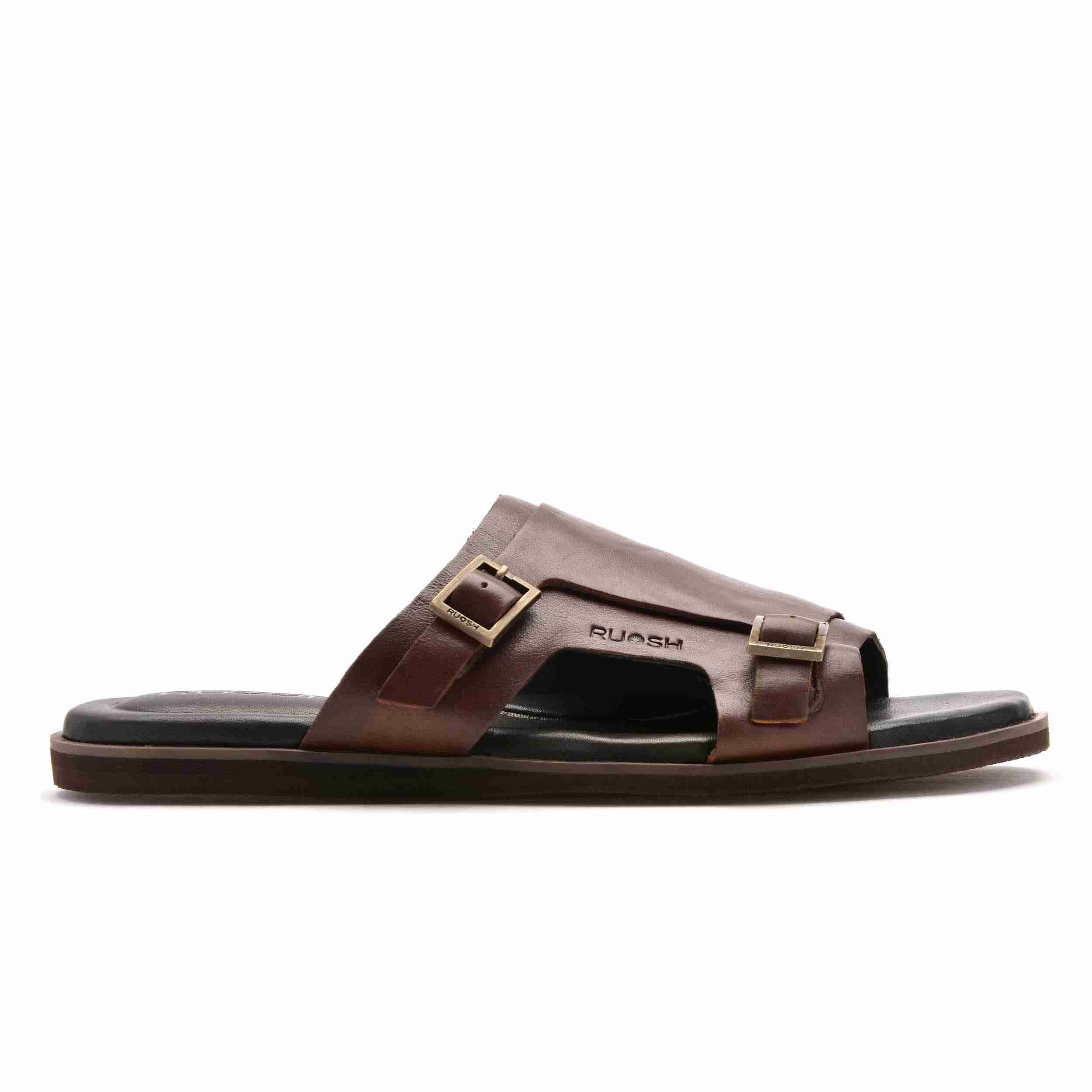 The Harvey Ruosh Men Tan Monk Strap Slipper