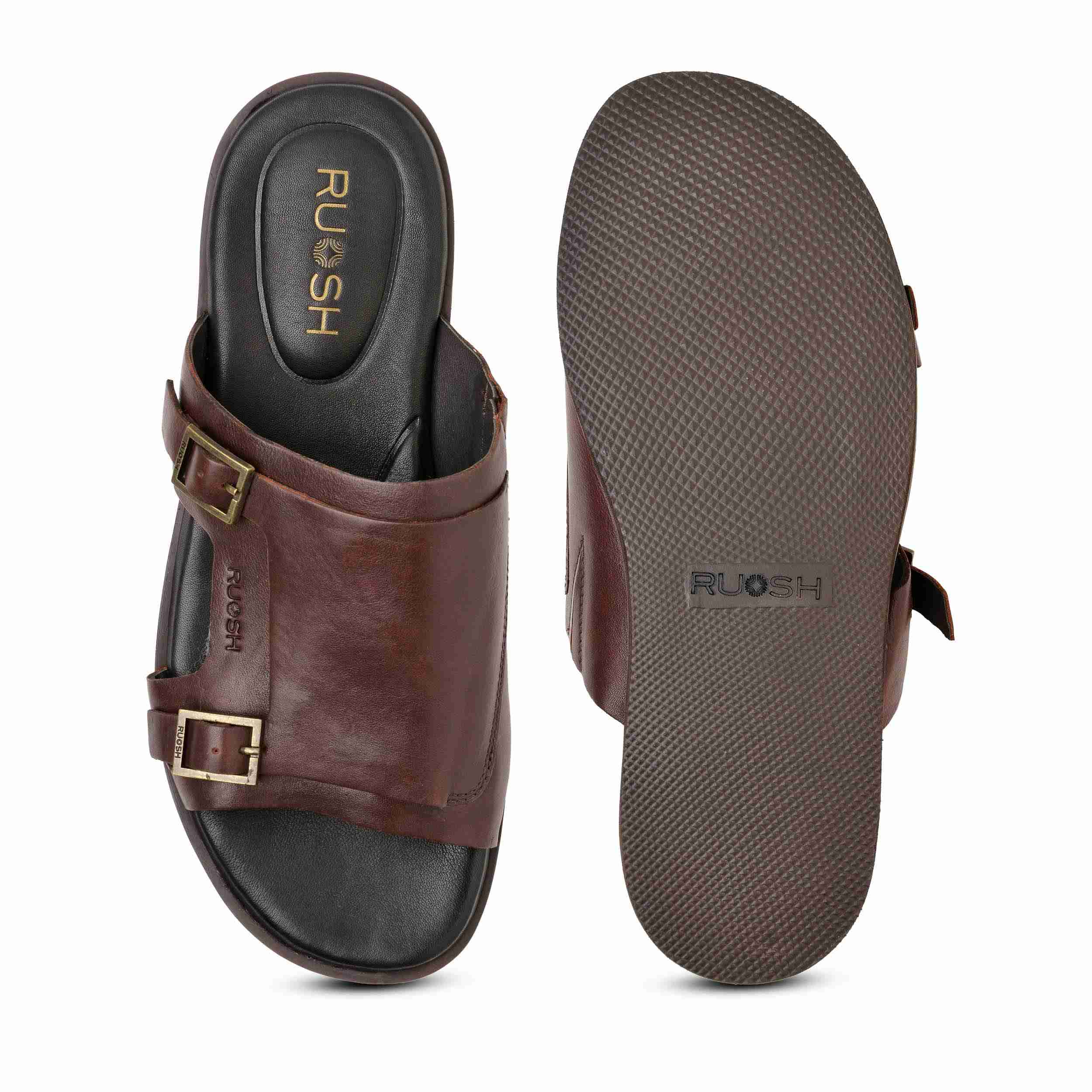 The Harvey Ruosh Men Tan Monk Strap Slipper