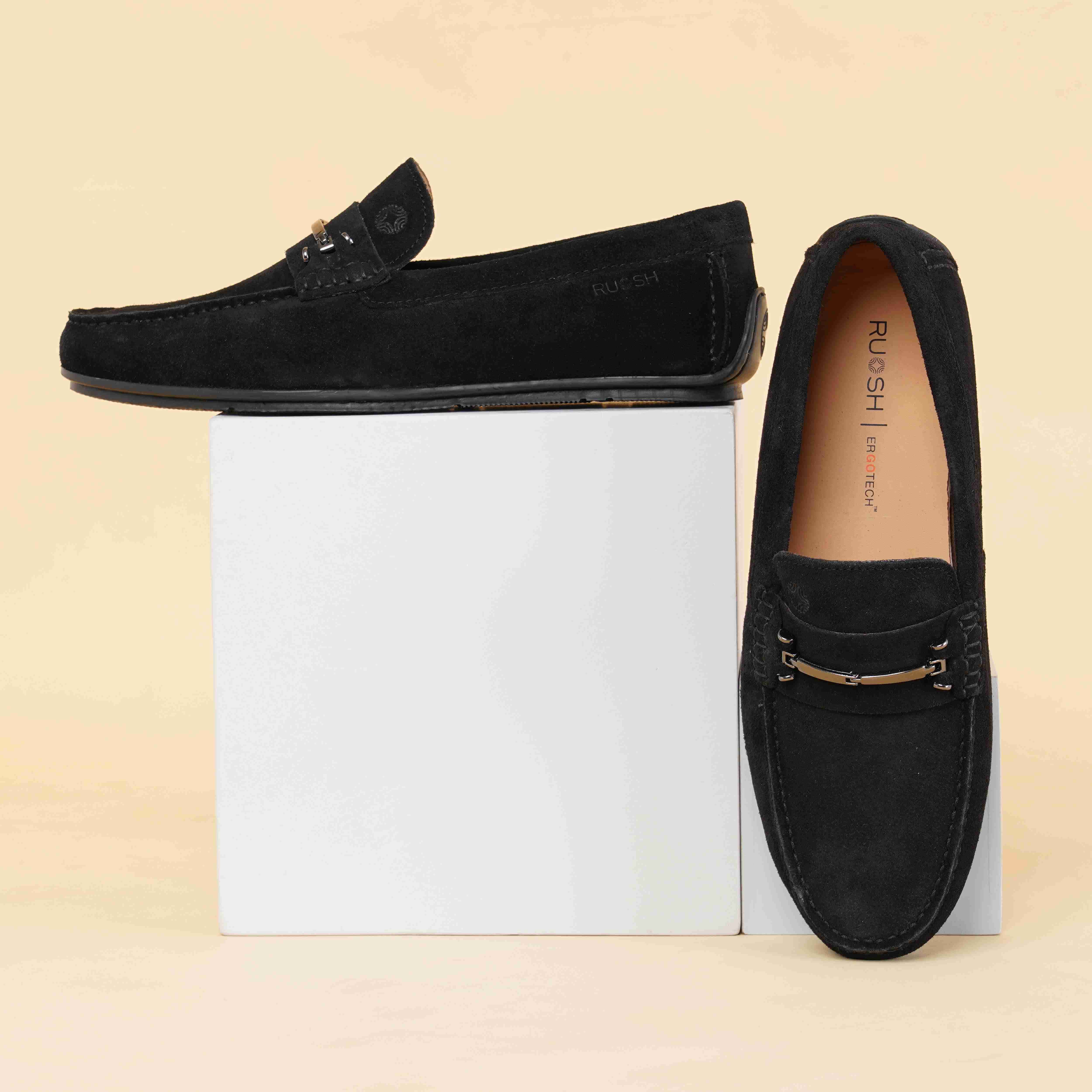 The Macau Ruosh Men Black Nubuck Driver