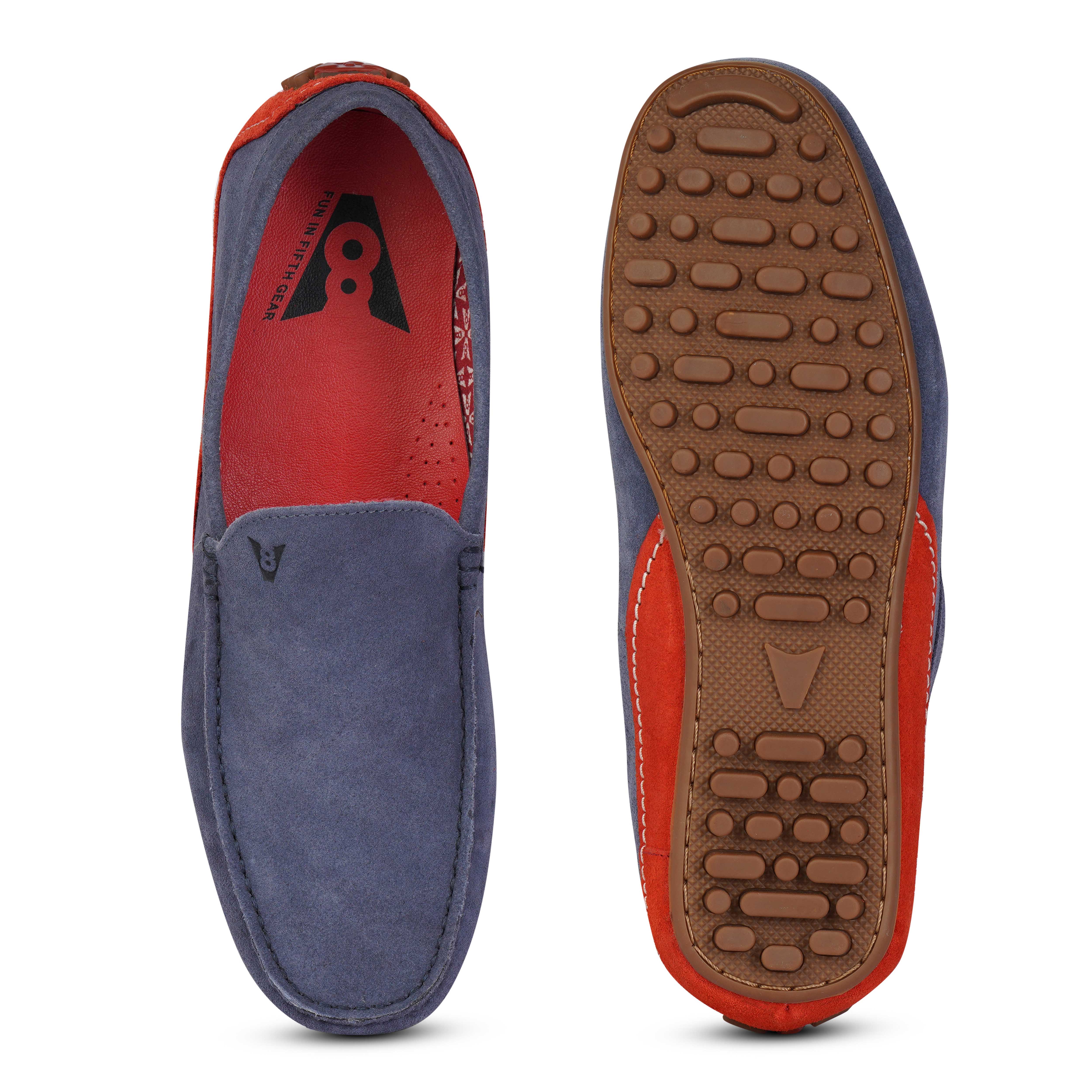 The Seti V8 Men Blue Suede Casual Driver
