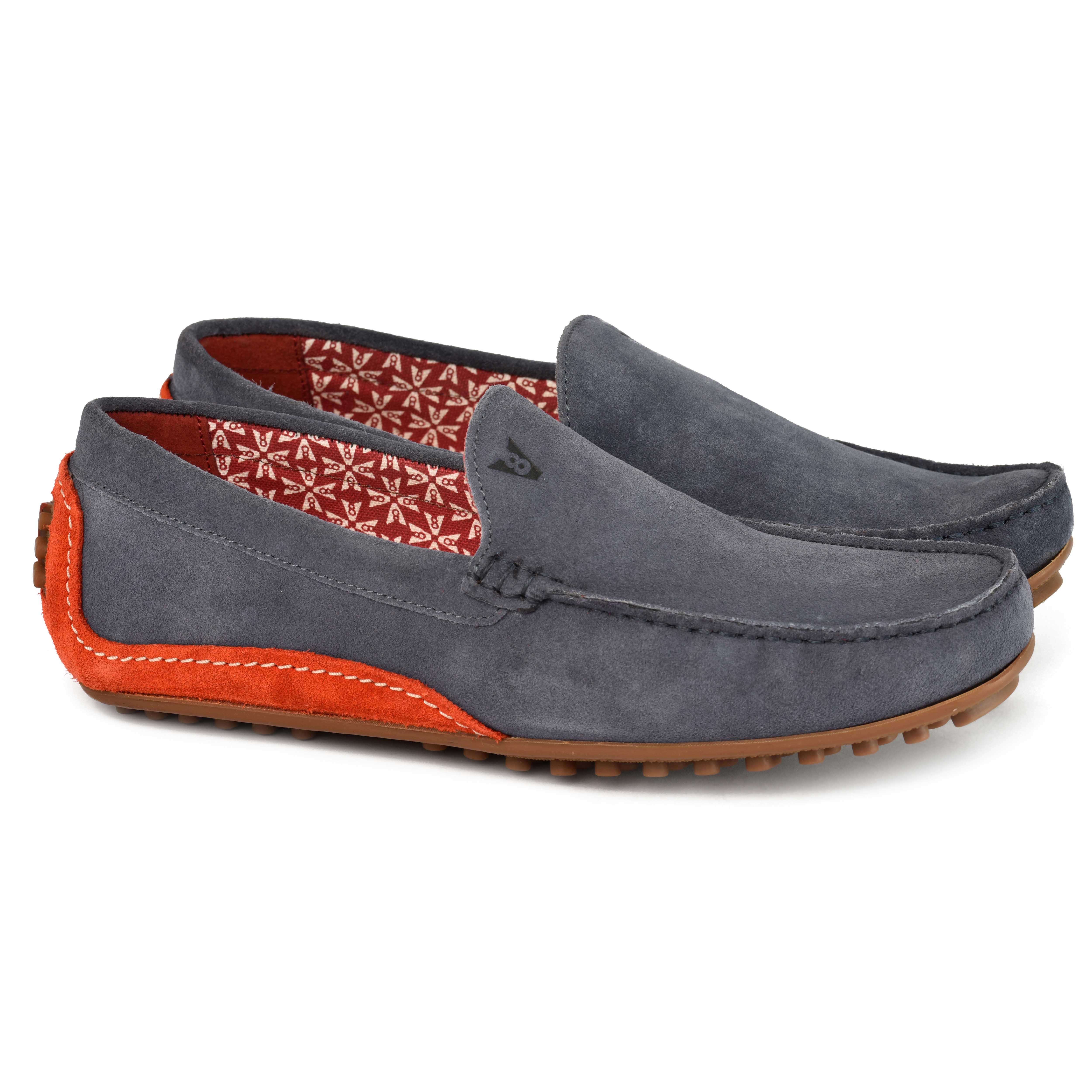 The Seti V8 Men Blue Suede Casual Driver