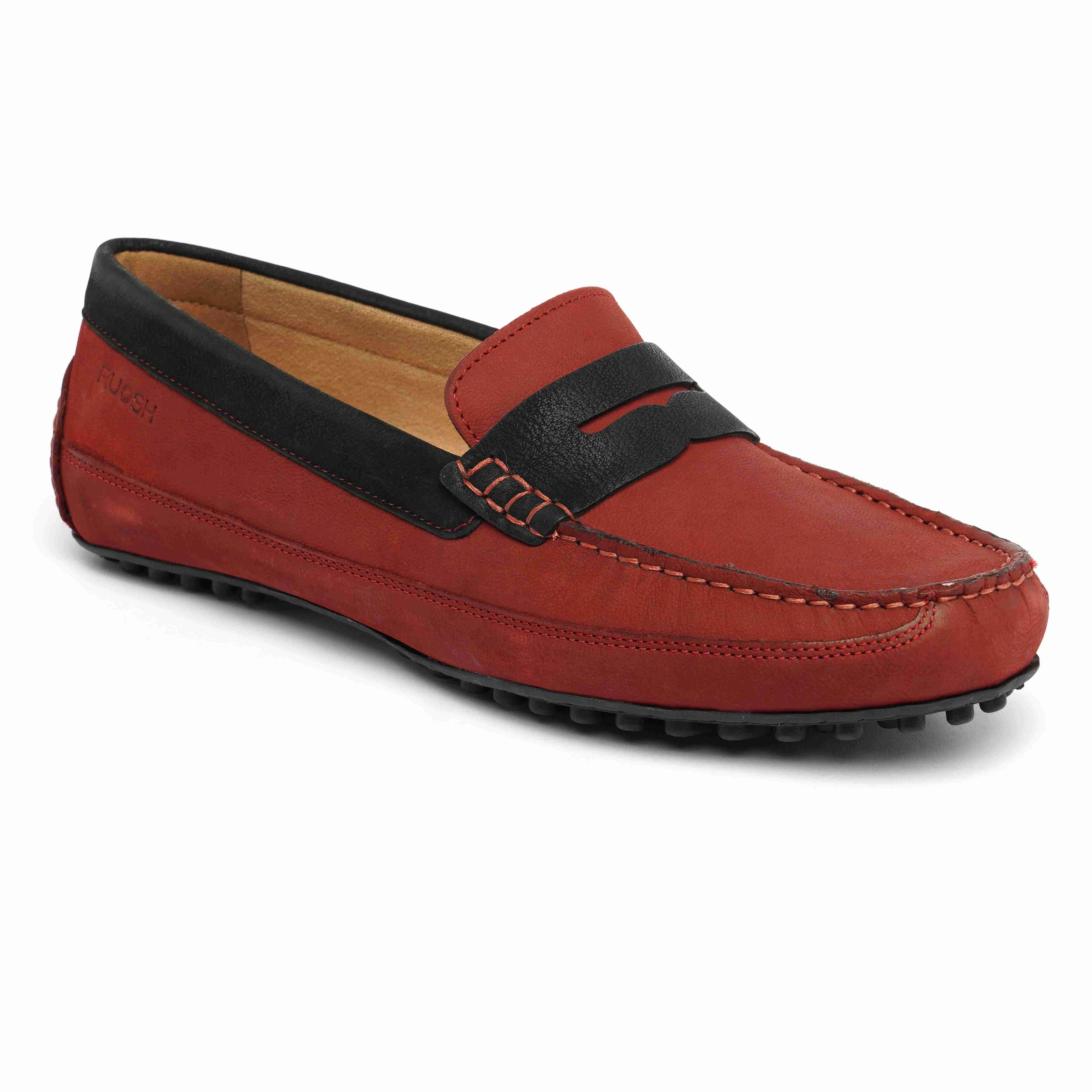 The Oman Ruosh Men Red Nubuck Penny Loafer