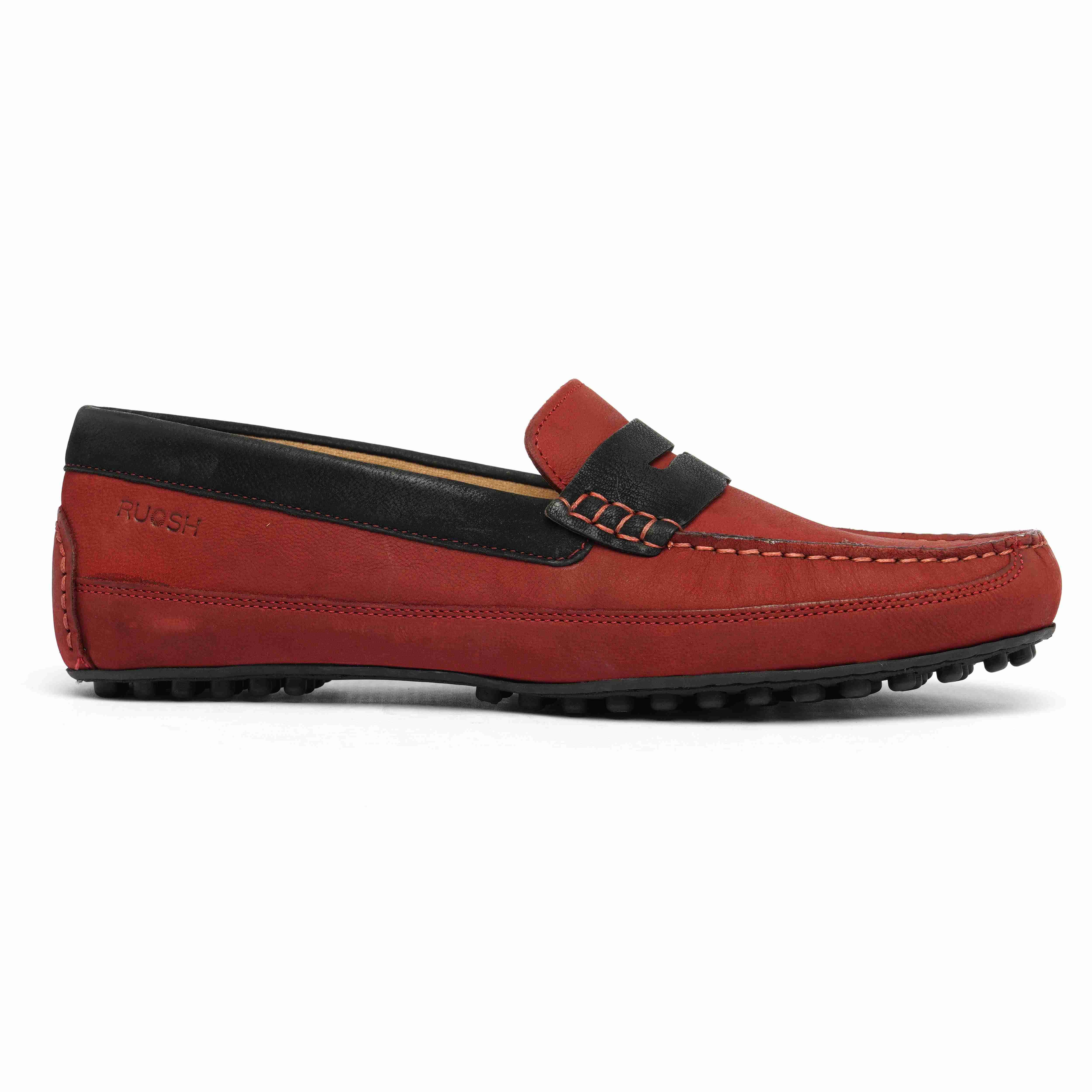 The Oman Ruosh Men Red Nubuck Penny Loafer