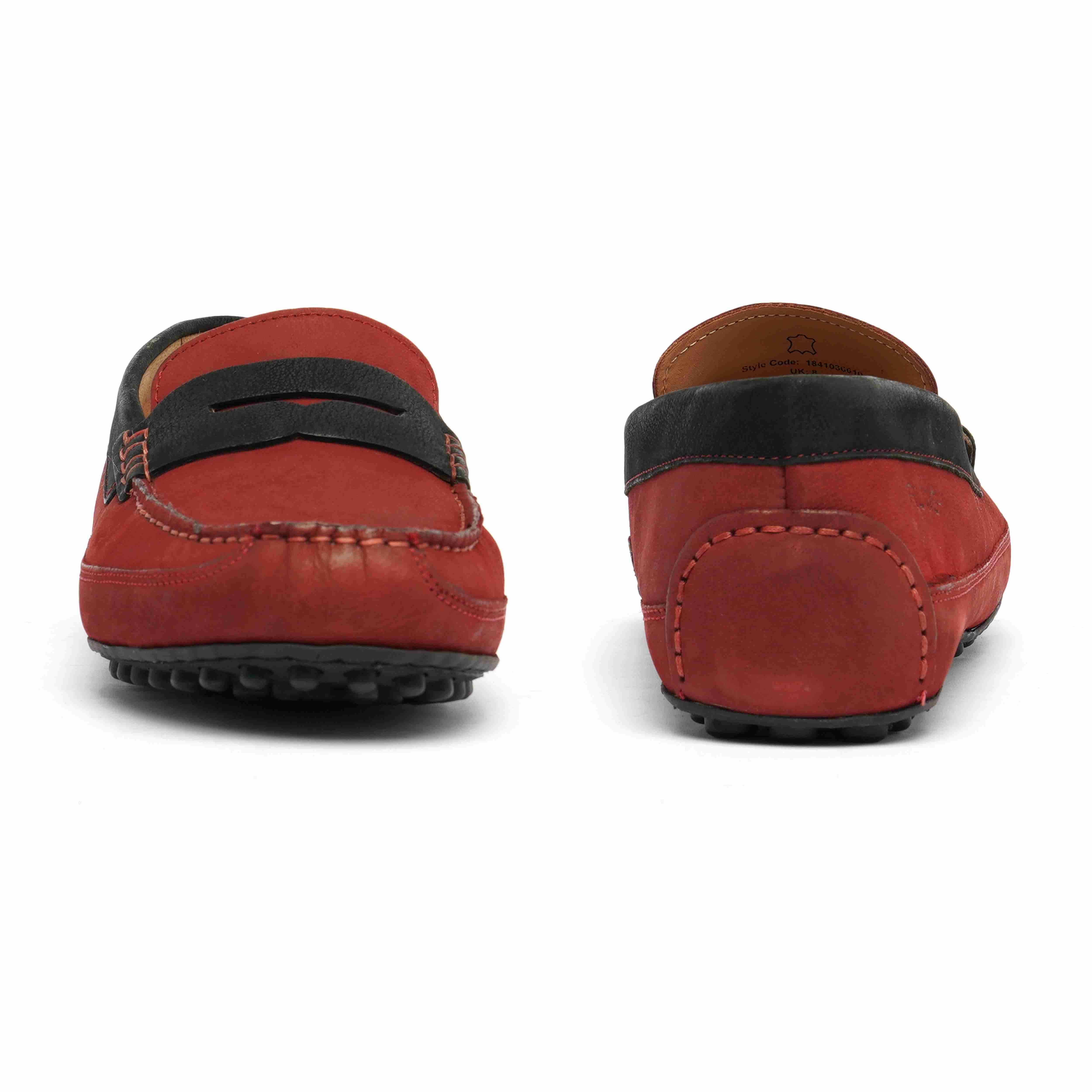 The Oman Ruosh Men Red Nubuck Penny Loafer
