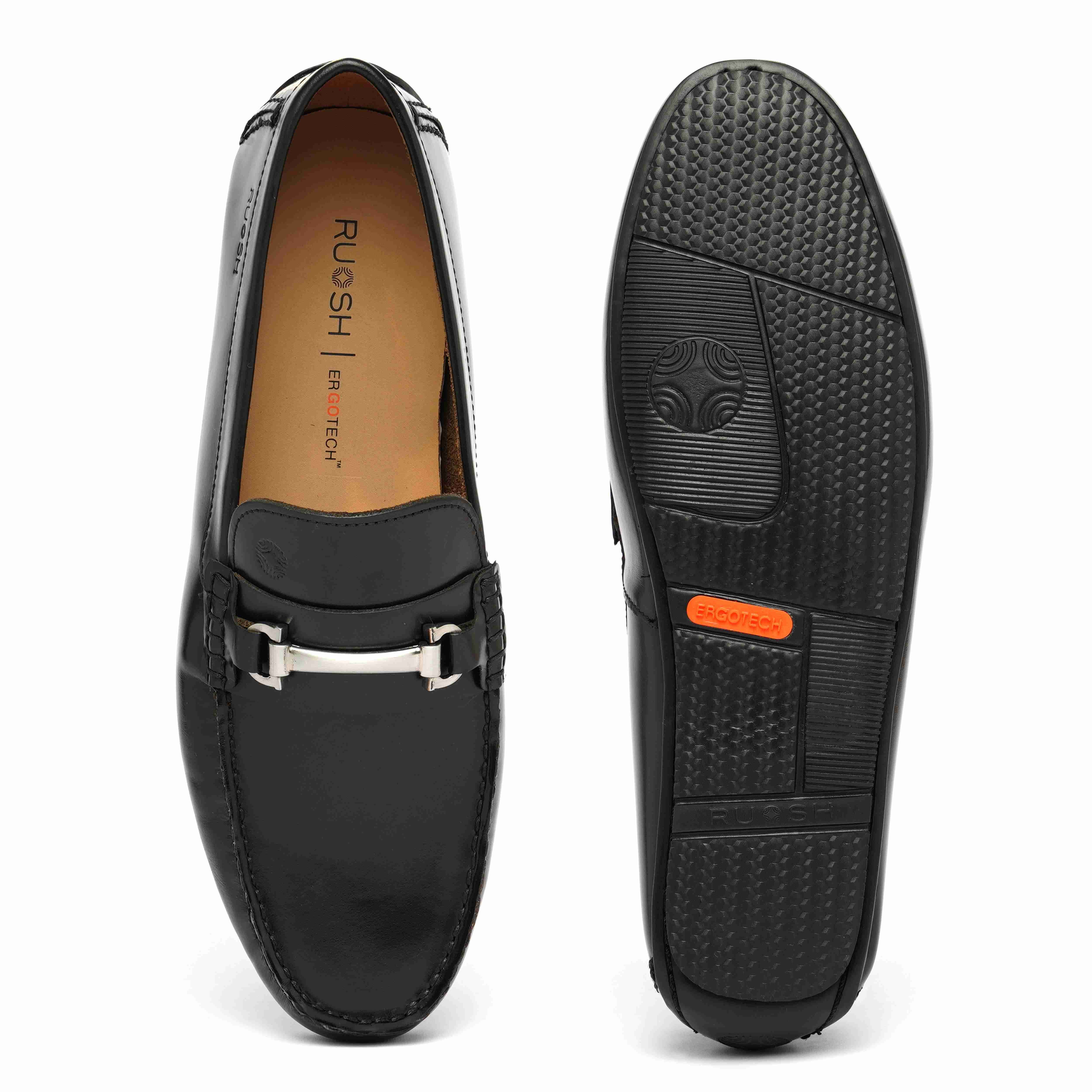 The Macau Ruosh Men Black Glossy Casual Driver
