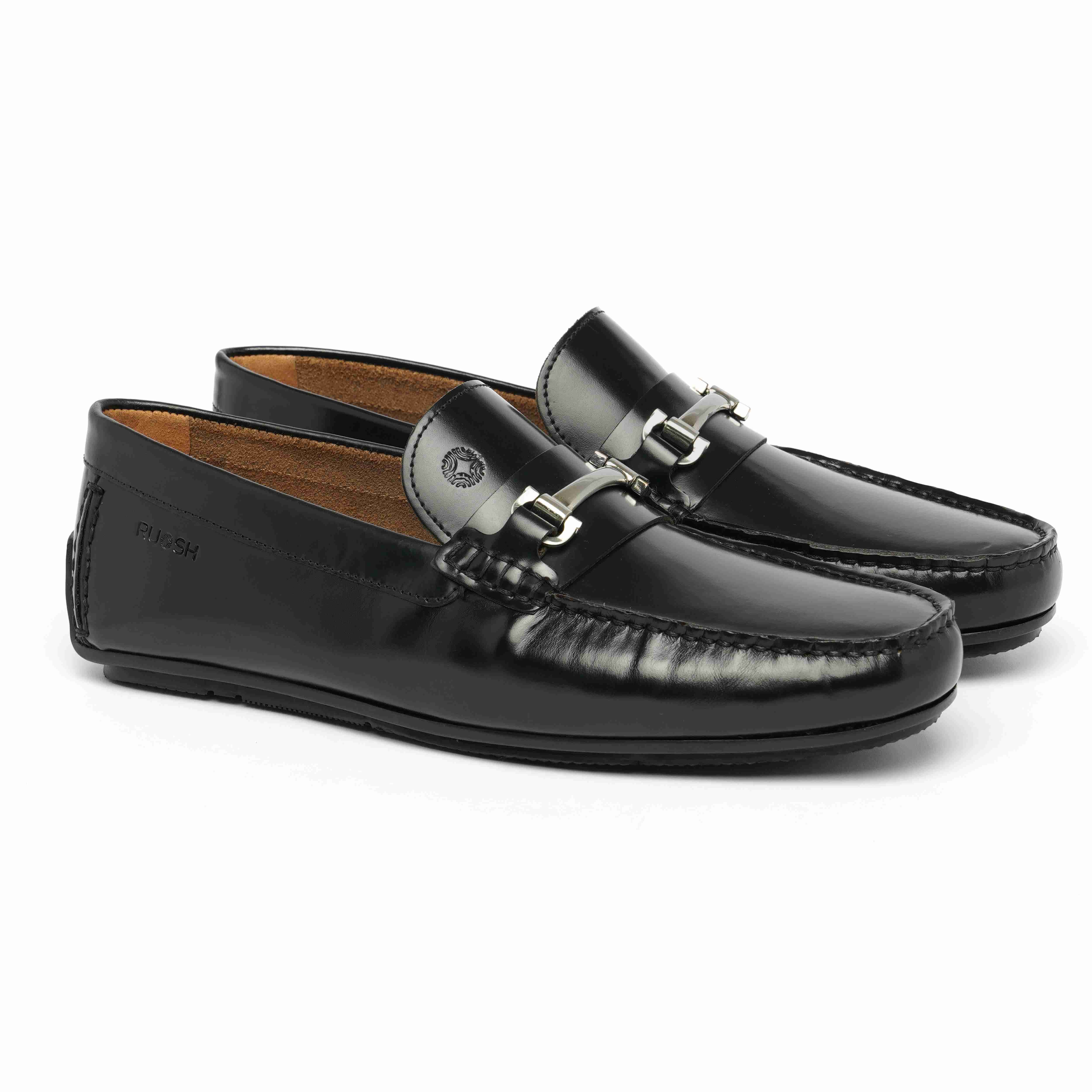 The Macau Ruosh Men Black Glossy Casual Driver