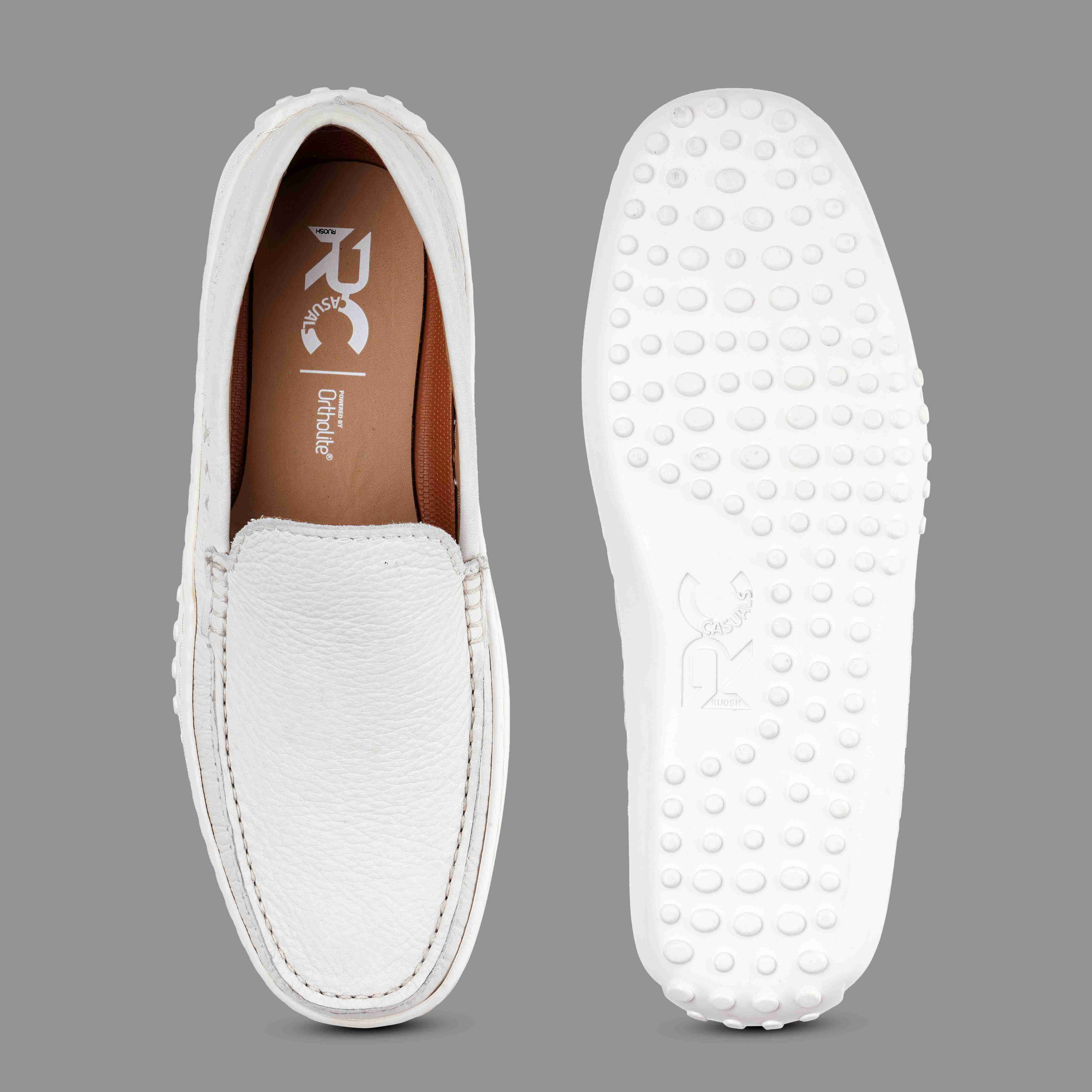 The Lenar2 Ruosh Men White Casual Driver