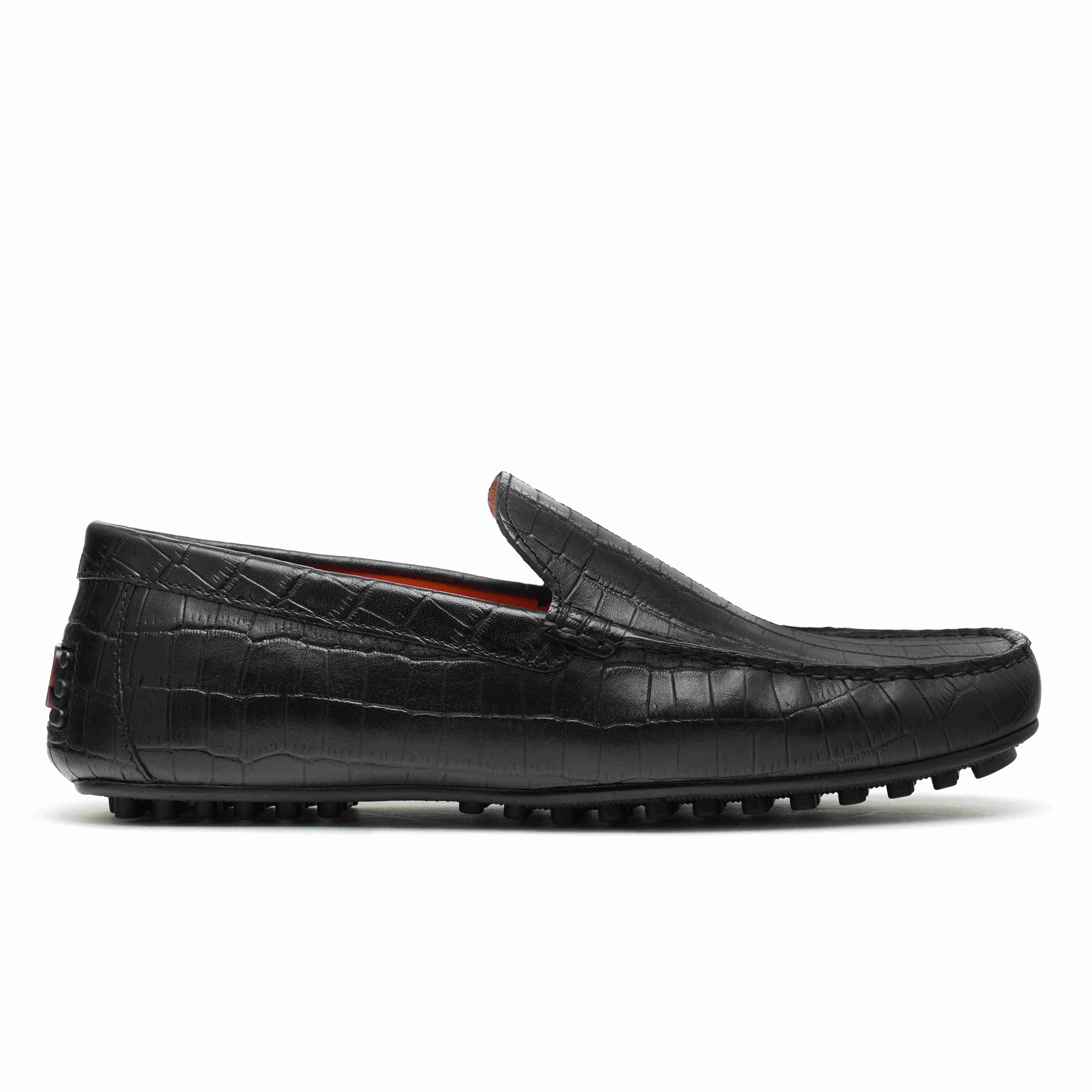 The Seti Ruosh Men Black Croc Print Casual Loafer