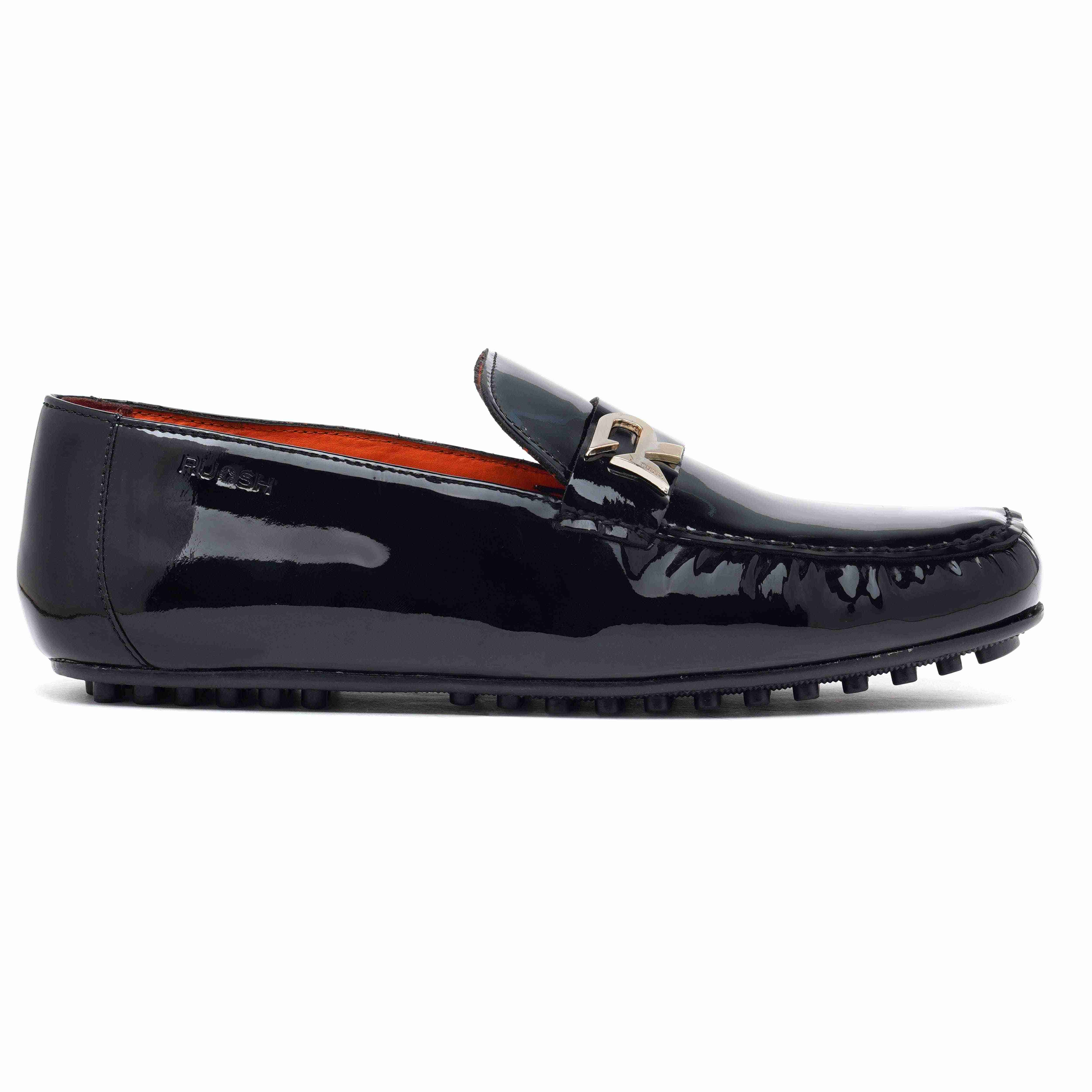 The Seti Ruosh Men Black Glossy Loafer