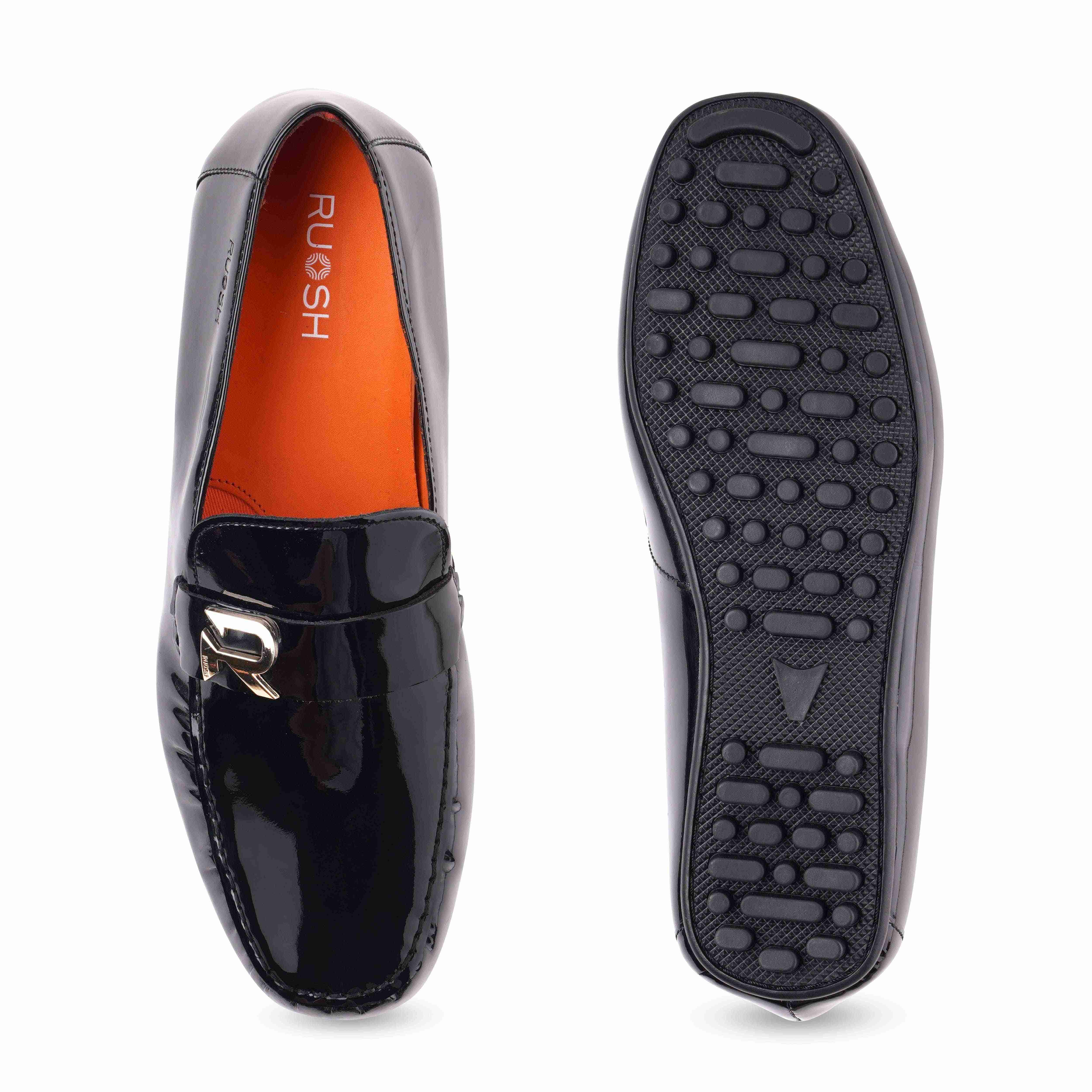 The Seti Ruosh Men Black Glossy Loafer