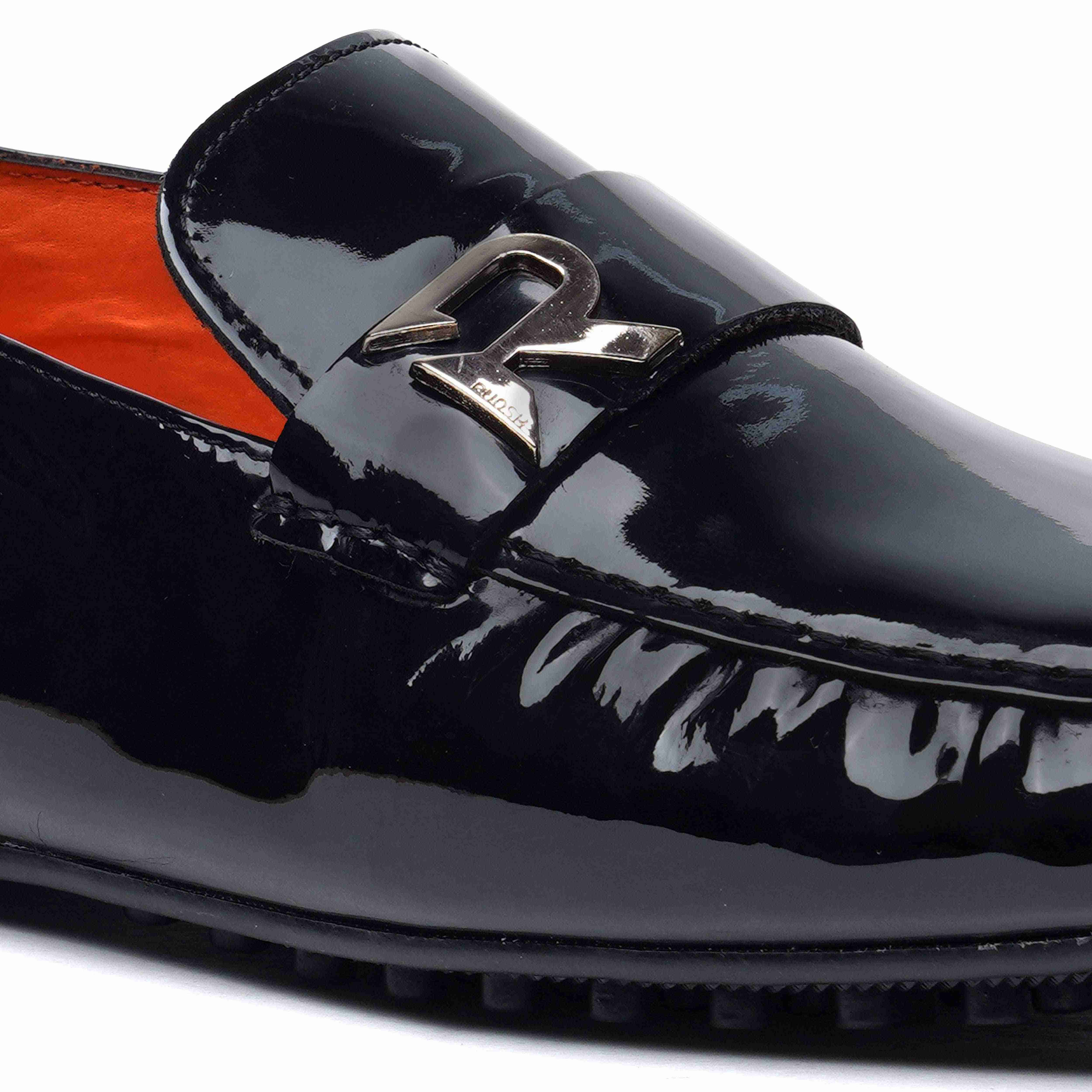 The Seti Ruosh Men Black Glossy Loafer