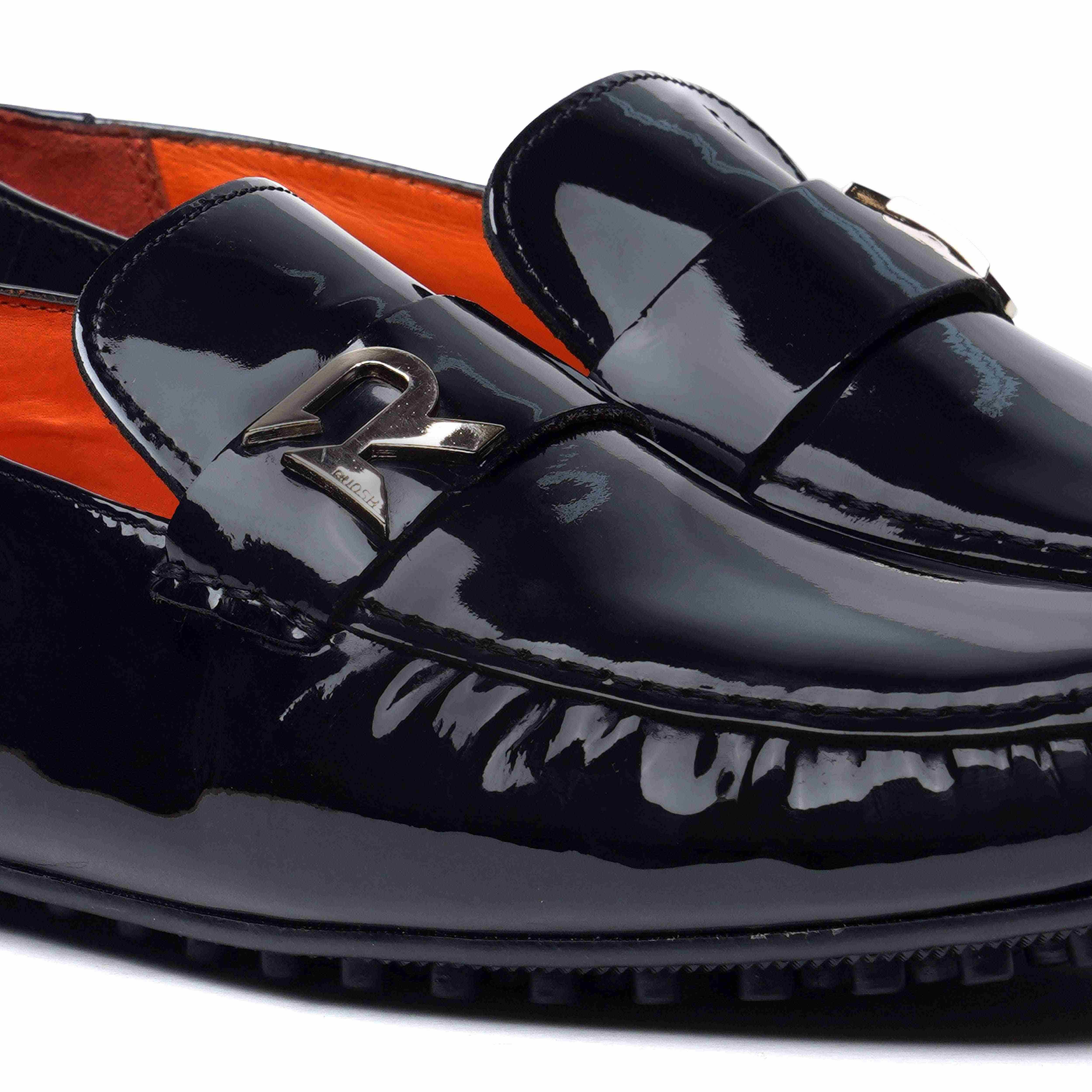 The Seti Ruosh Men Black Glossy Loafer