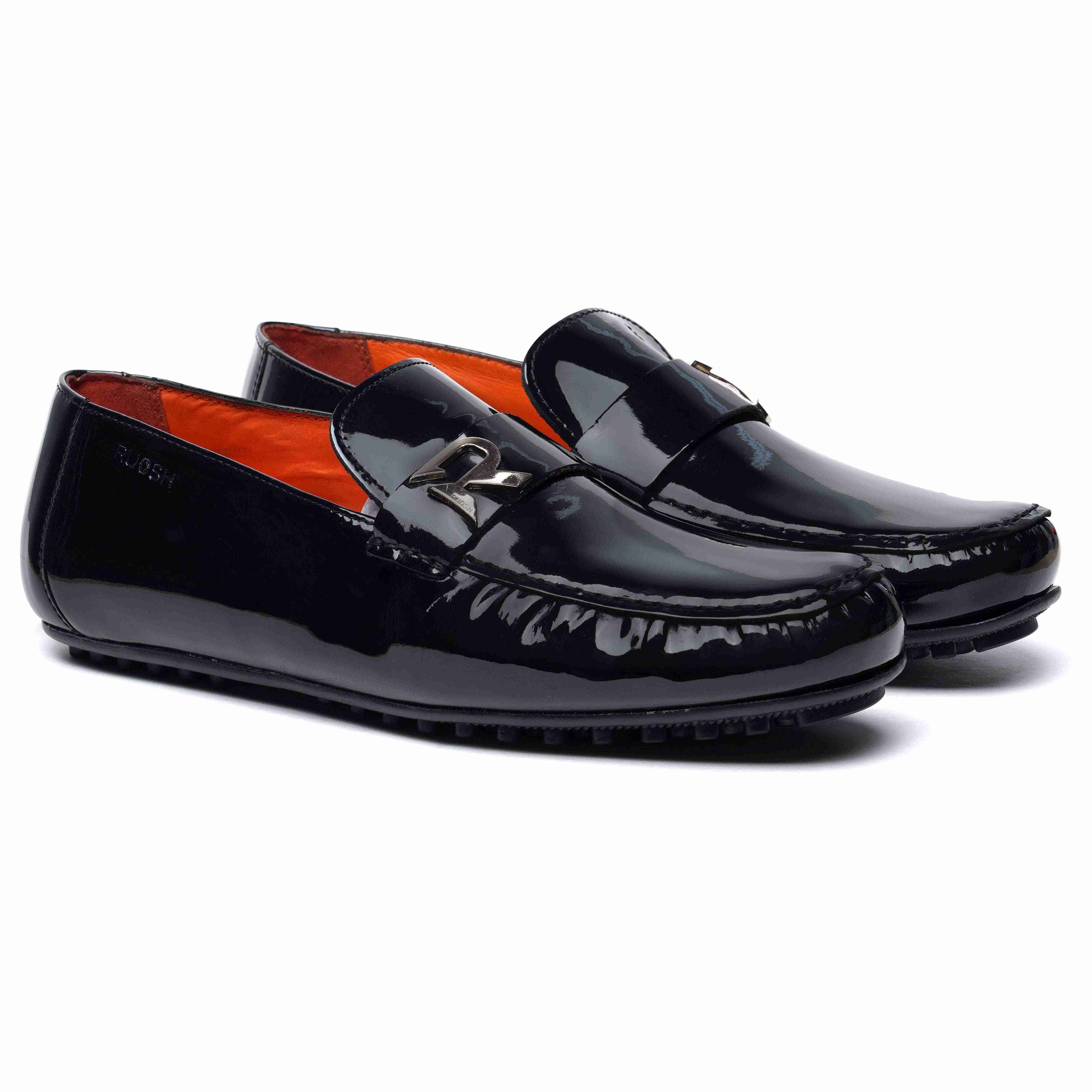 The Seti Ruosh Men Black Glossy Loafer