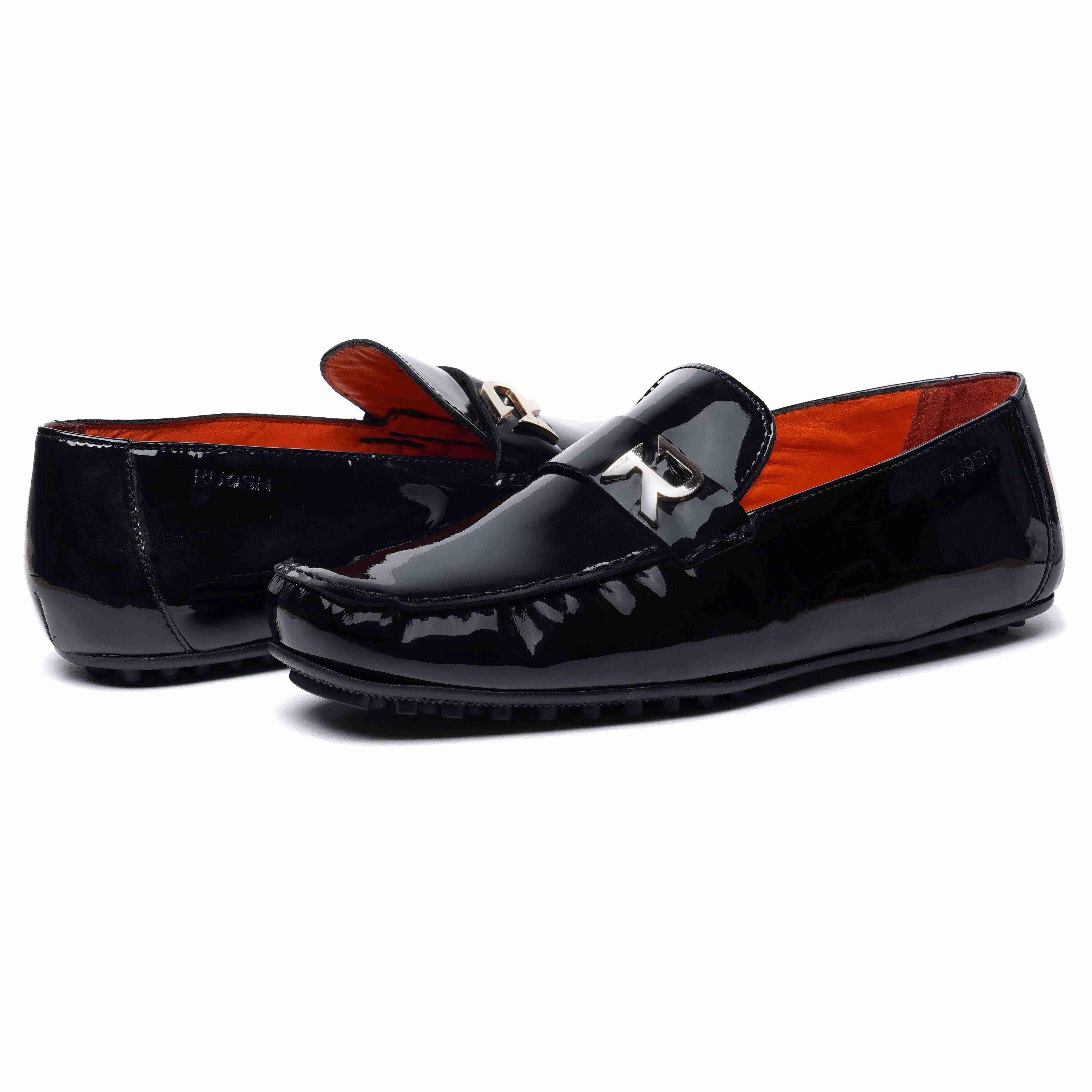 The Seti Ruosh Men Black Glossy Loafer