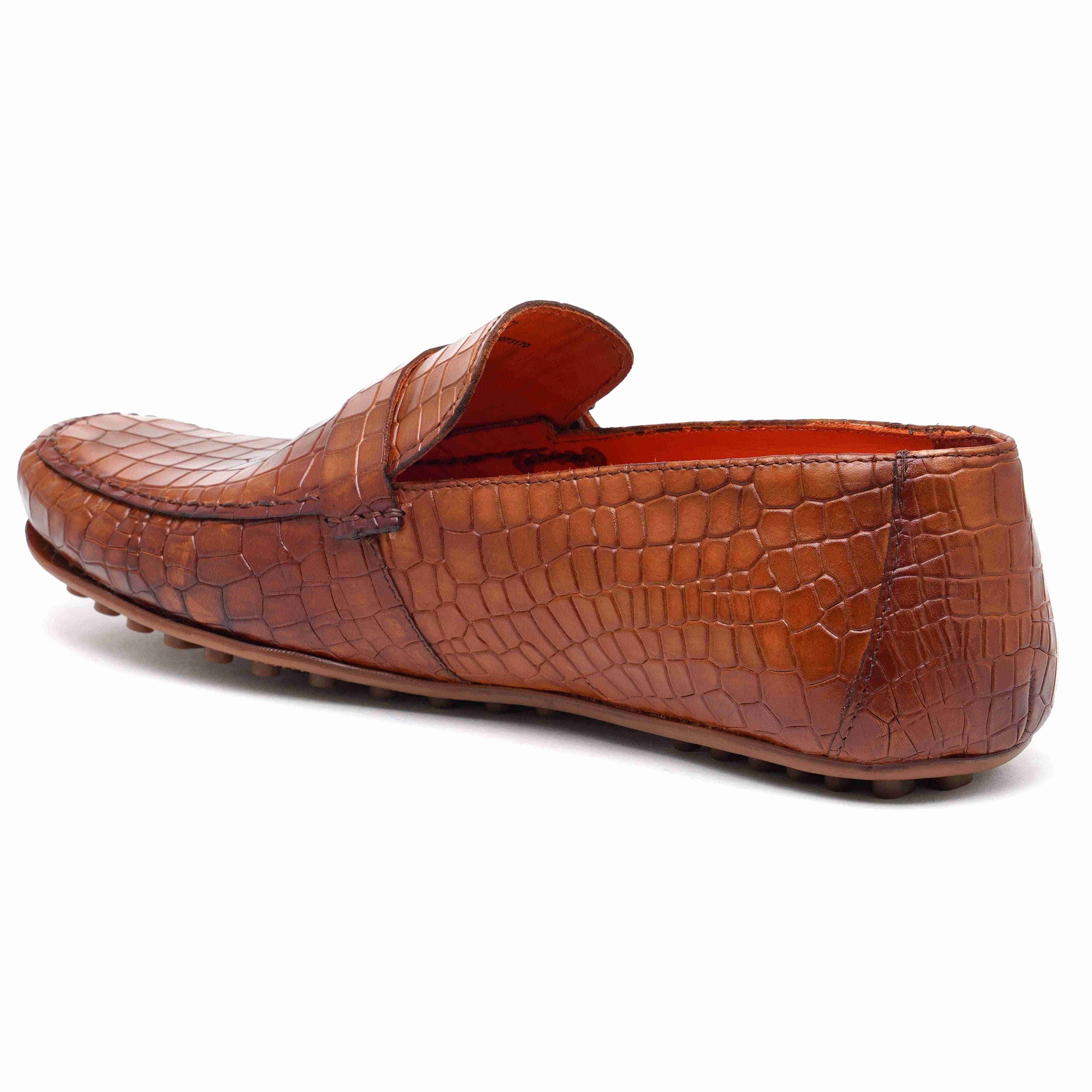 The Seti Ruosh Men Tan Croc Print Casual Loafer