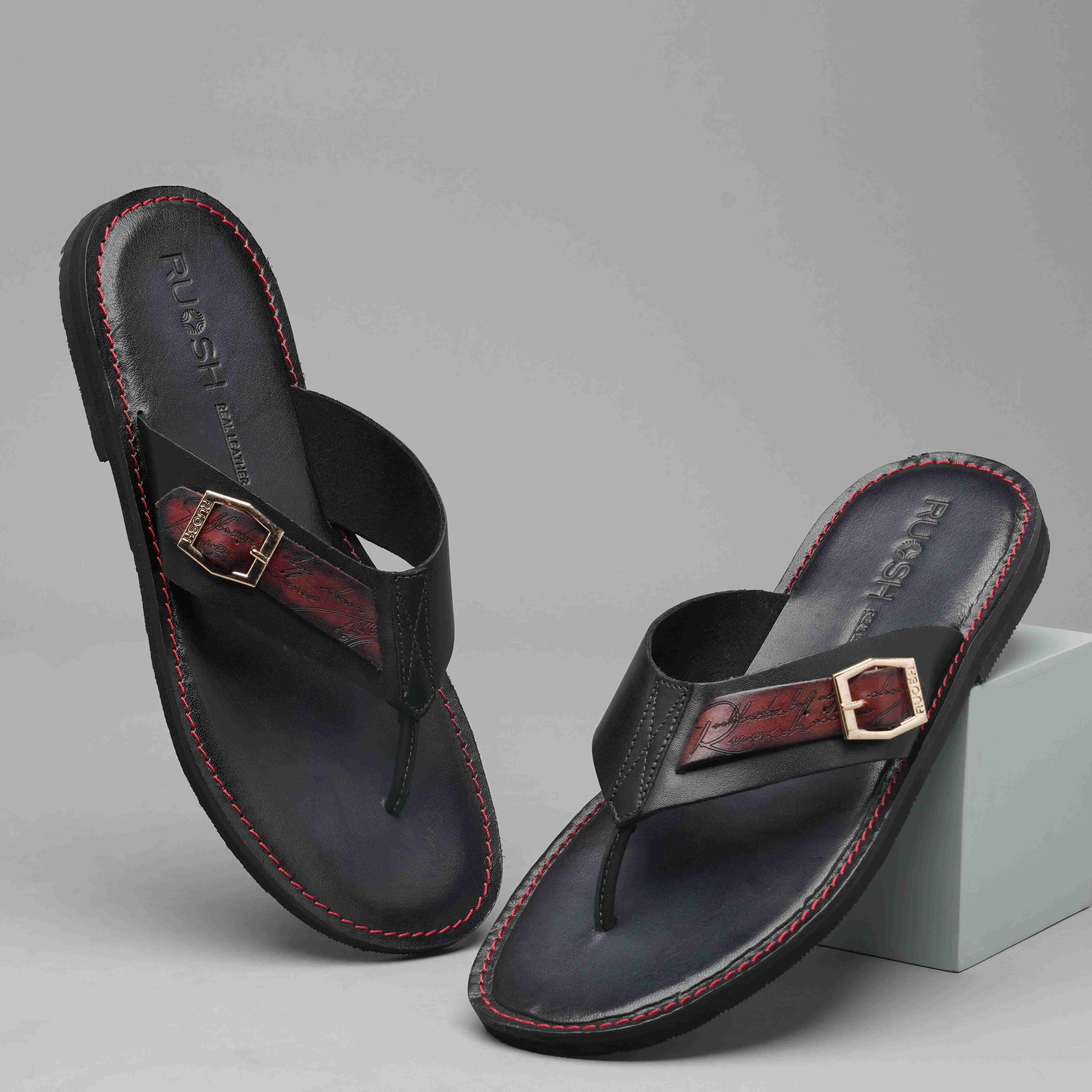 The Pisa Ruosh Men Black Slipper