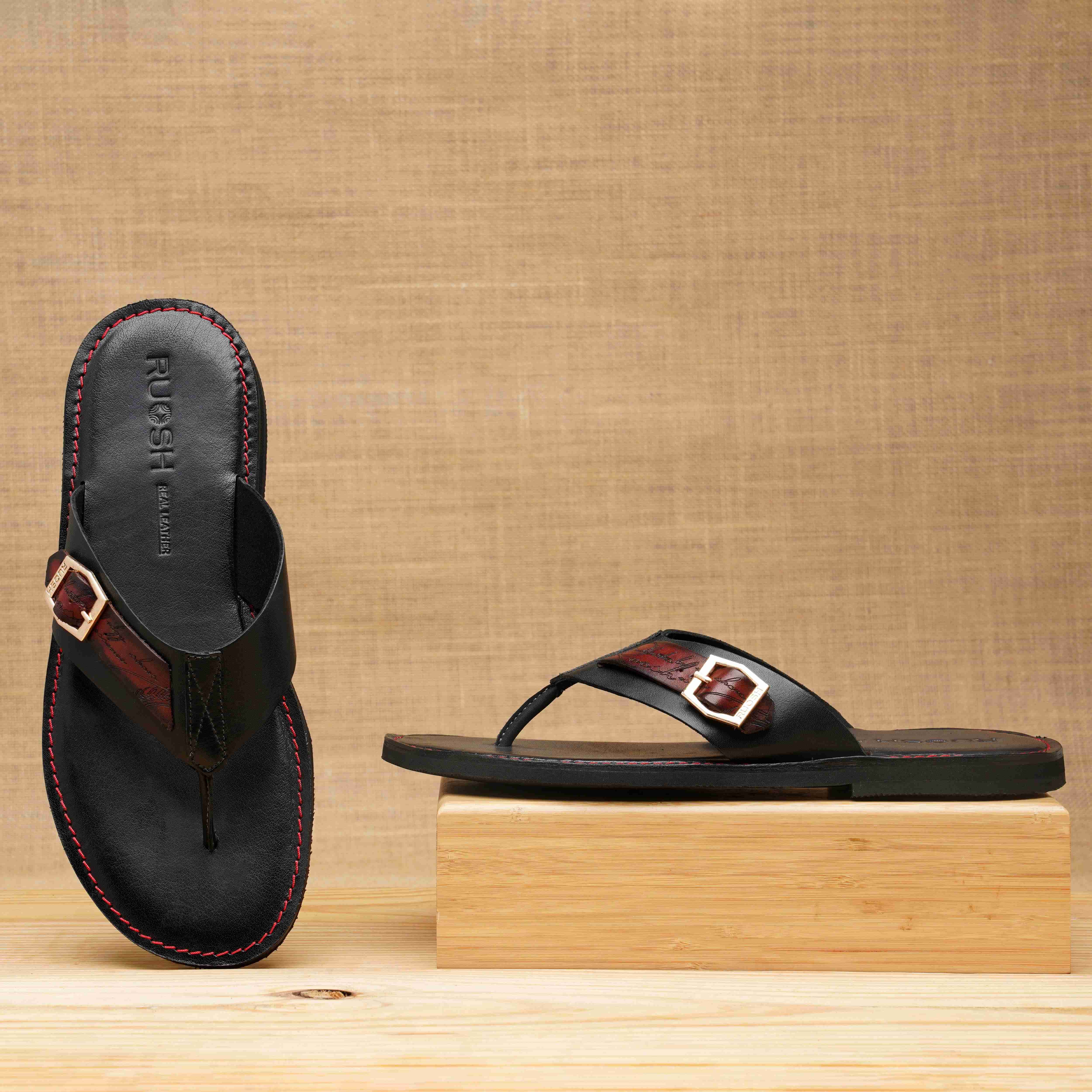 The Pisa Ruosh Men Black Slipper