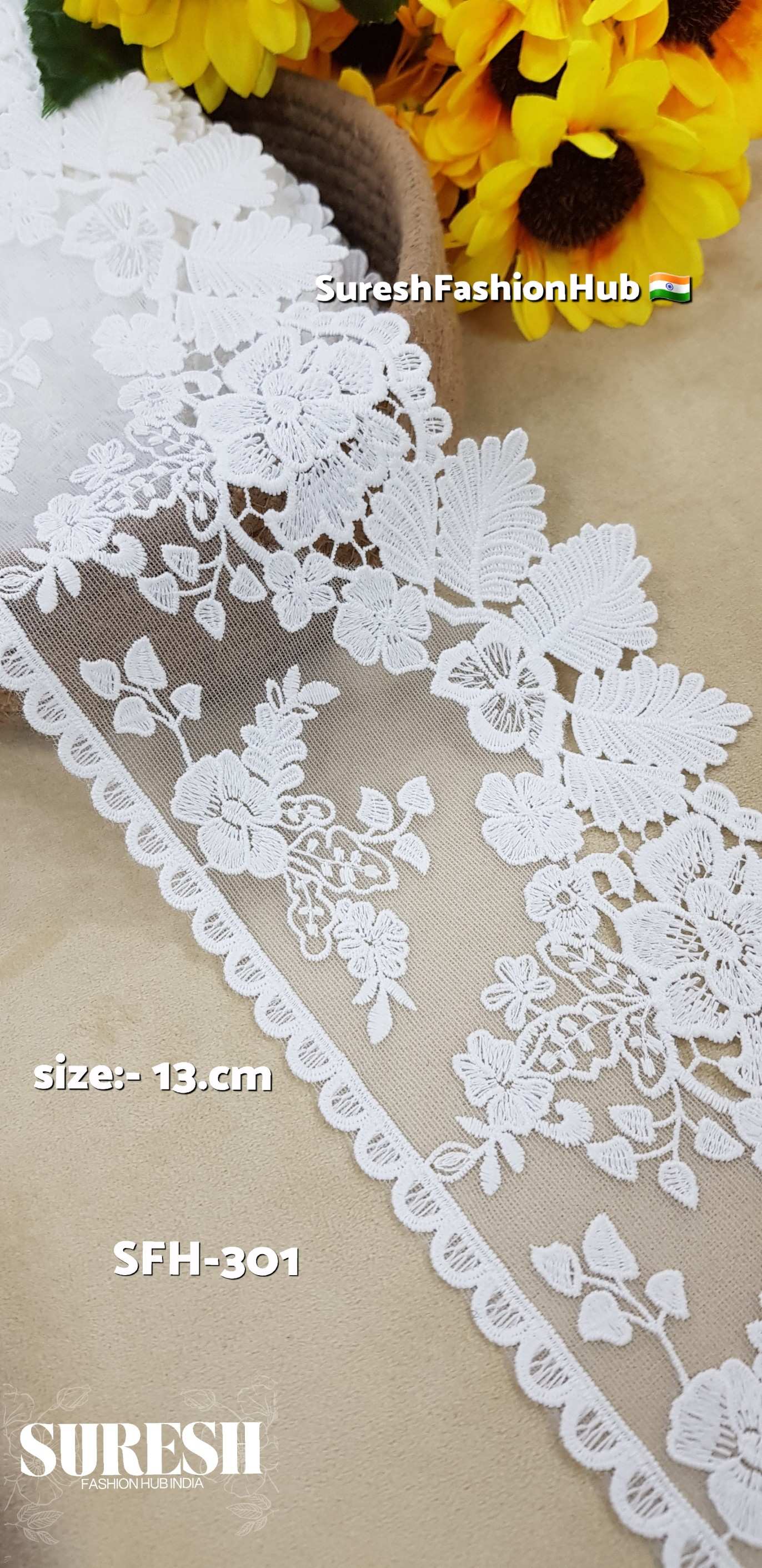 One-Sided Organza GPO Lace with Transparent Sequins