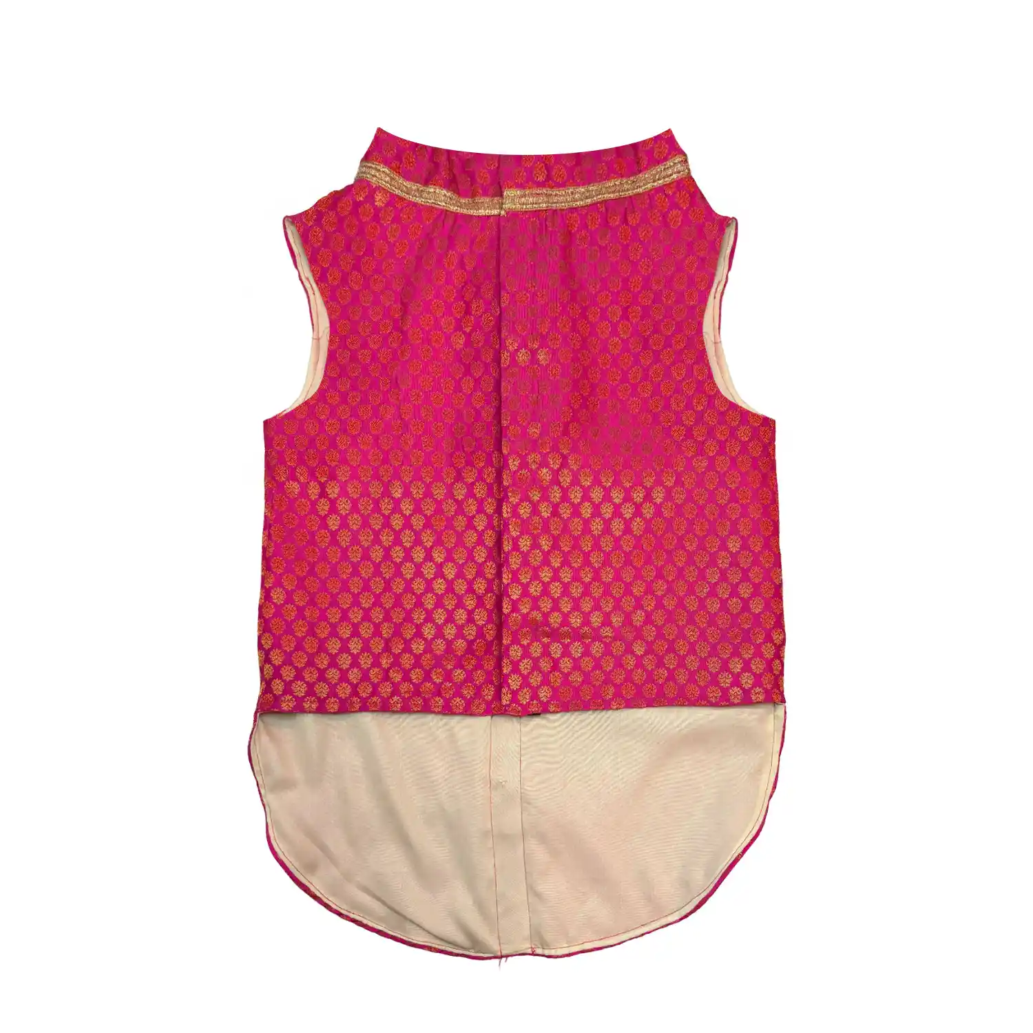 Pawsindia Traditional Royal Brocade Kurta for Dogs  - Pink | Ethnic Festive Wear
