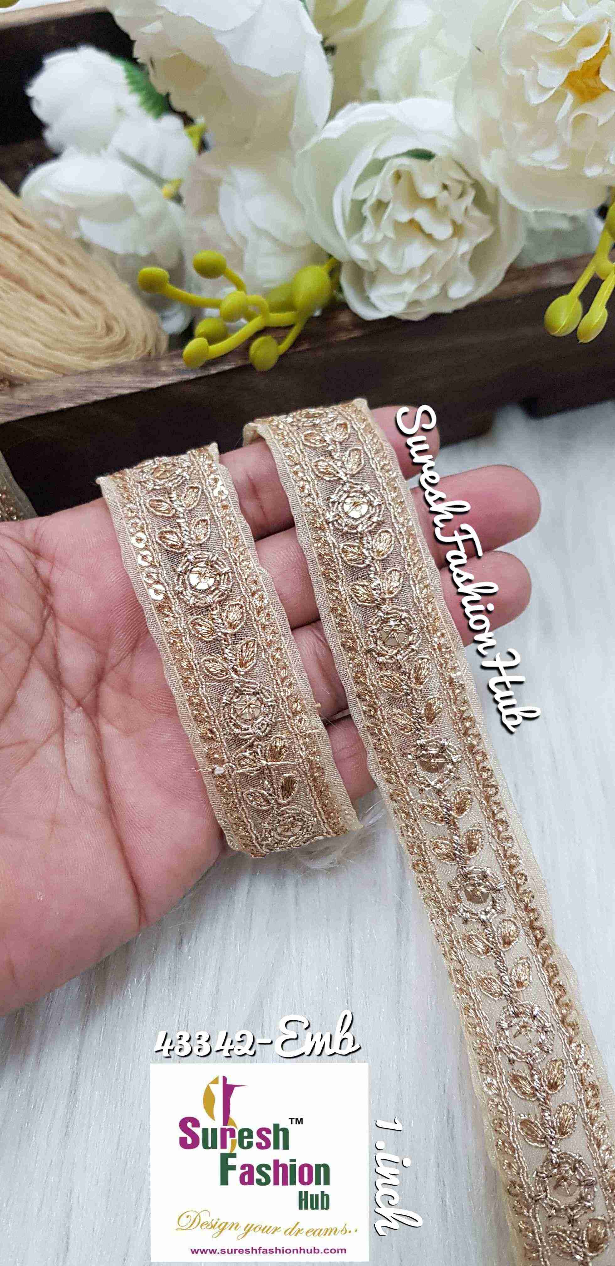 Midnight Organza  Sparkle Fusion Lace - 1 Inch