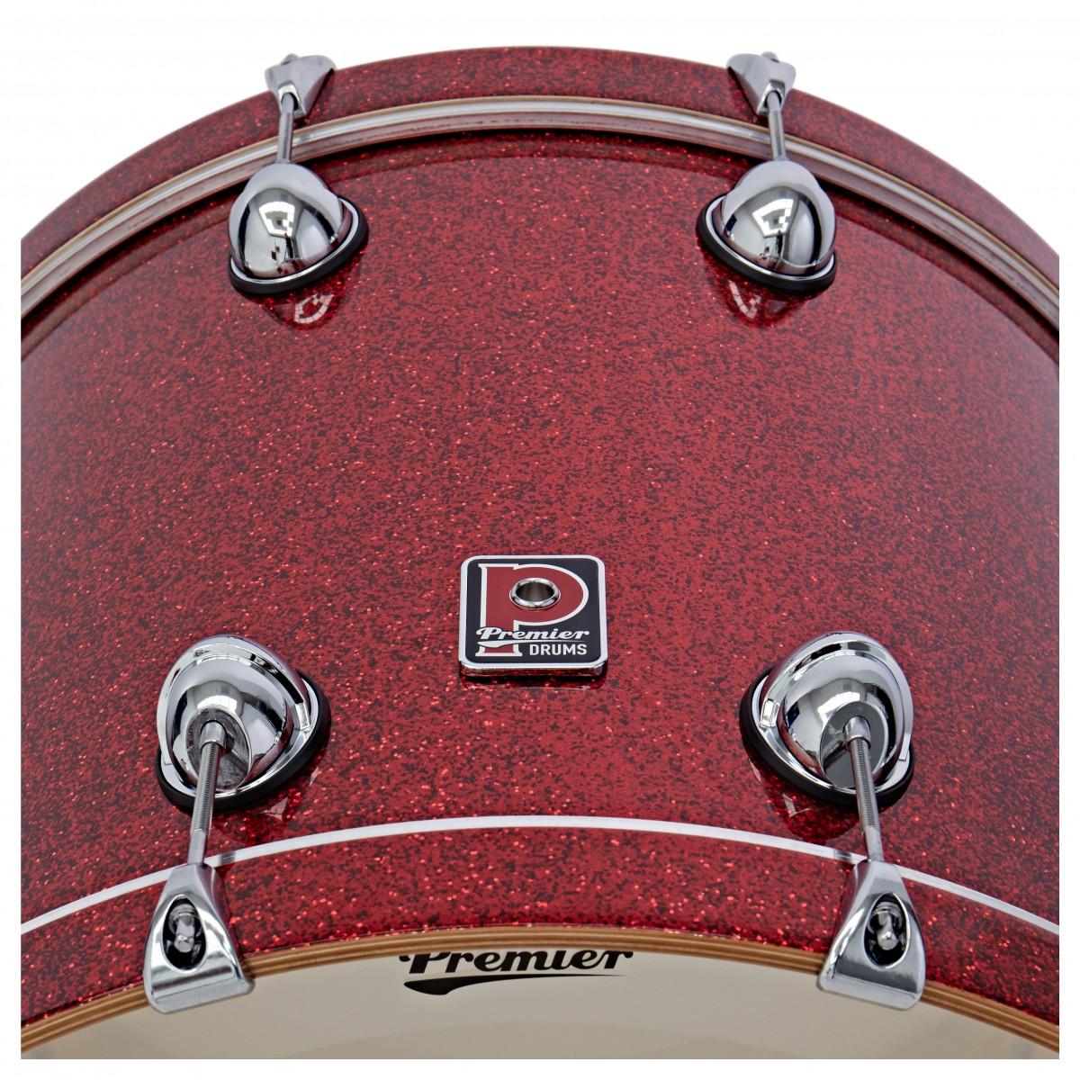 Premier Revolution Series 5-Piece Complete Acoustic Drum Kit, 22" Bass Drum, Red Sparkle 3