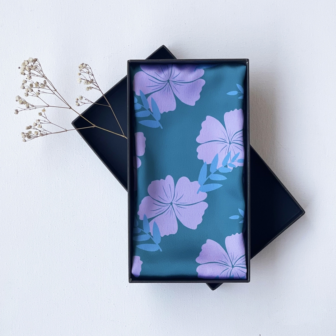 Blue floral bandanna