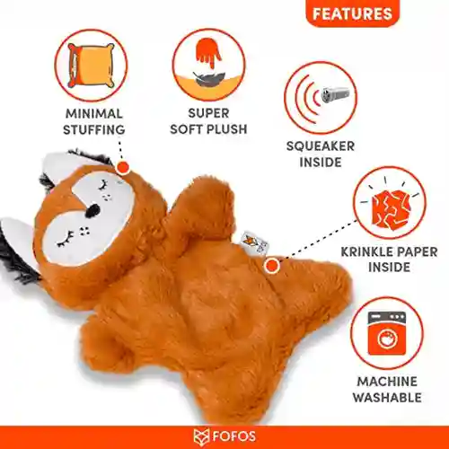 Barkbutler Fofos Glove Plush Fox Toy for Dogs | for Soft Chewers