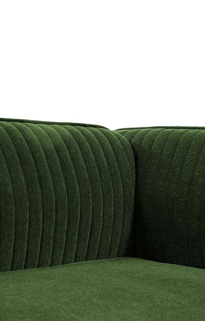 neudot Diva LHS Sofa Chaise Lounger with Black Legs for Living Room|Bedroom|2 Person Sofa|Diwan|Premium Fabric | Solid Wood Frame|2 Seater (Colour : Emerald Green (DIY))