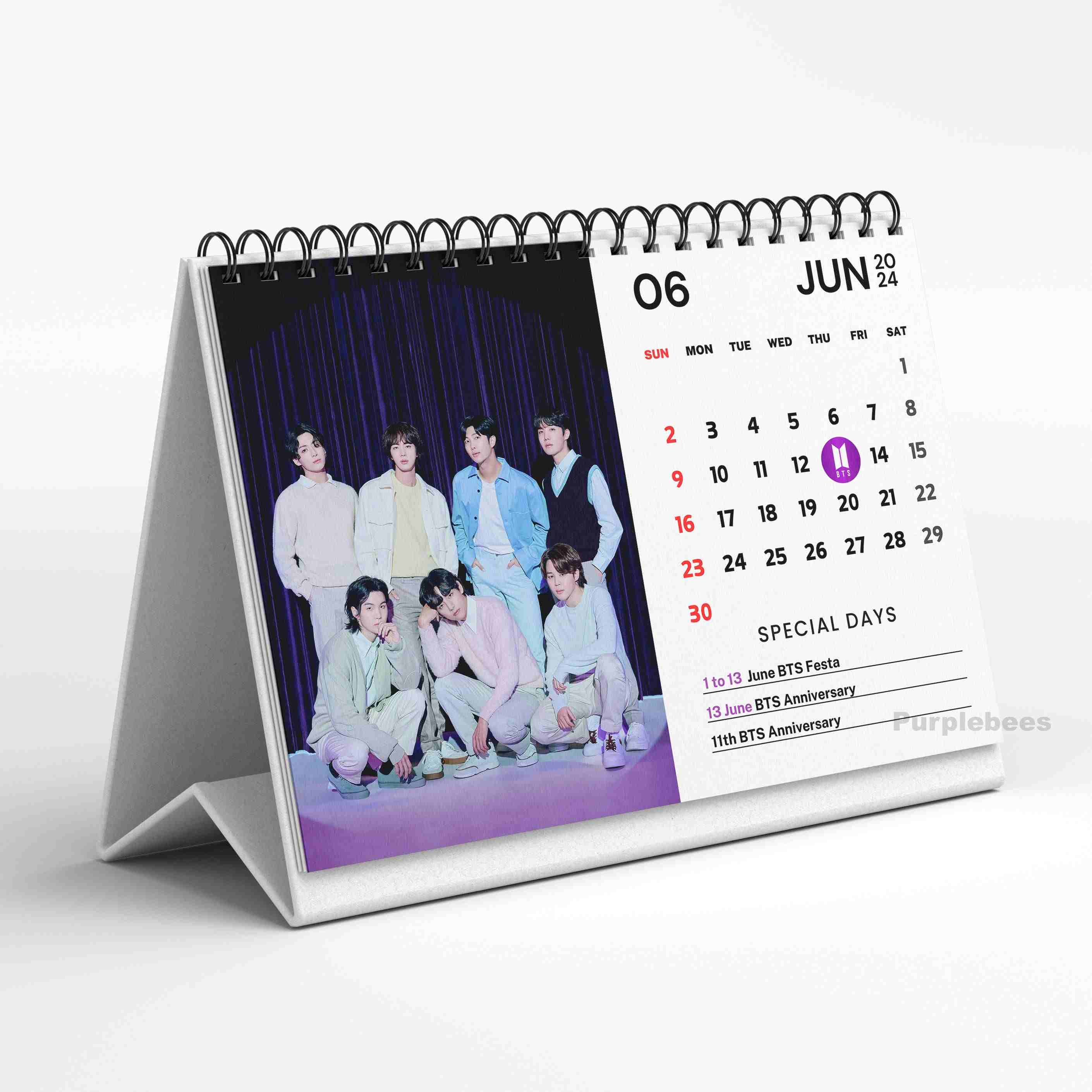 Exclusive BTS PREMIUM DESK CALENDAR 2024 WITH SPECIAL DATES MARKED FOR