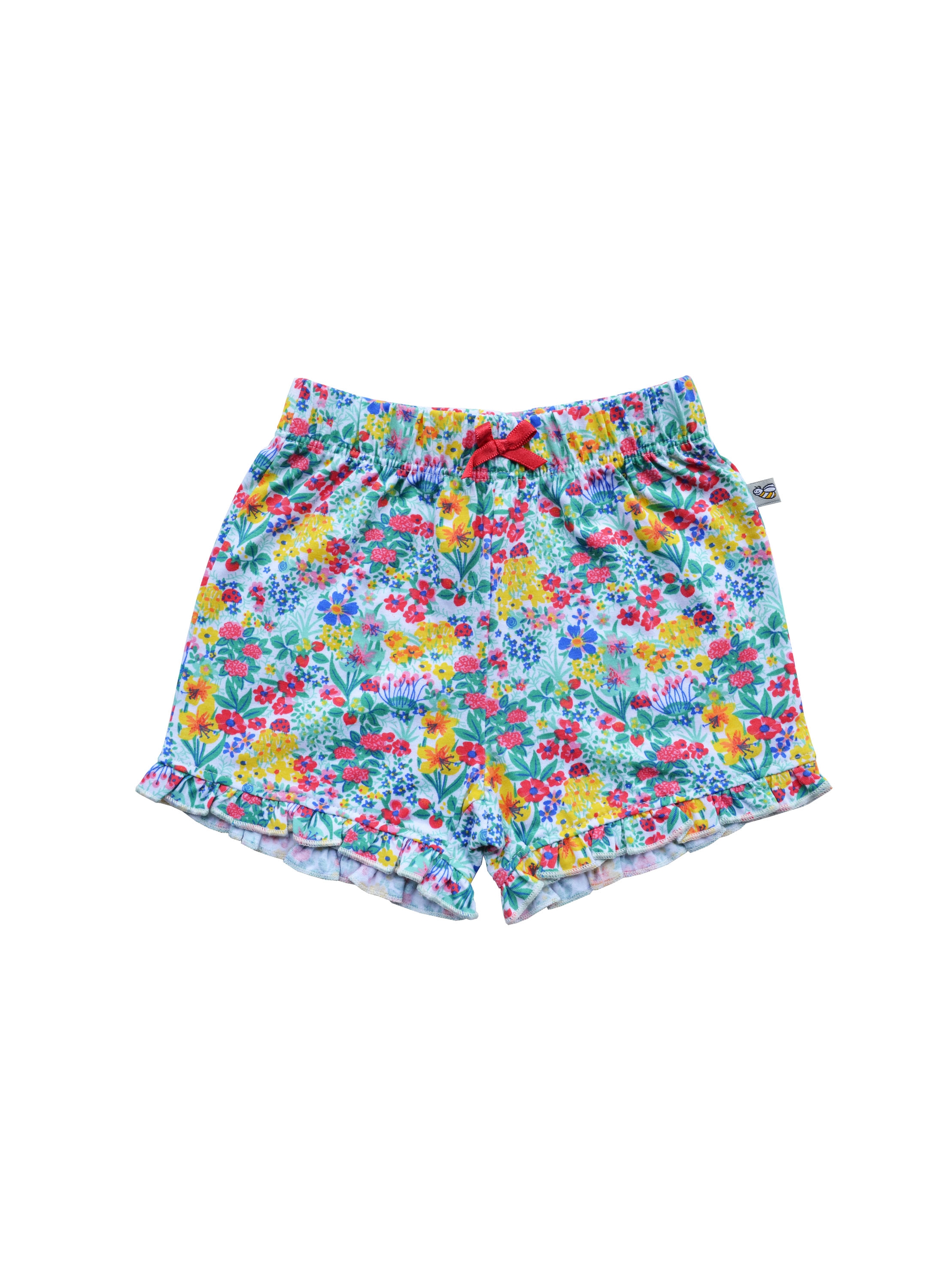 Allover Multicolored Flower Print Girls Shorts (100% Cotton Jersey)