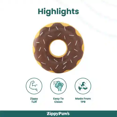 Zippy Paws Zippy Chocolate Tuff Donutz Plush Toy for Dogs