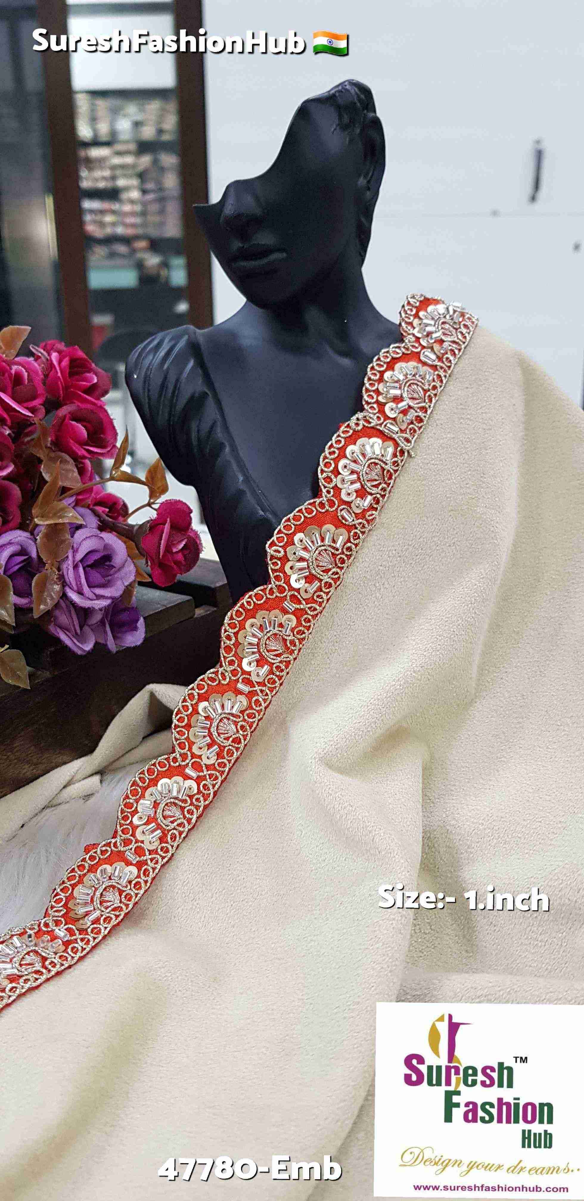 Orange Glow Sequin Border