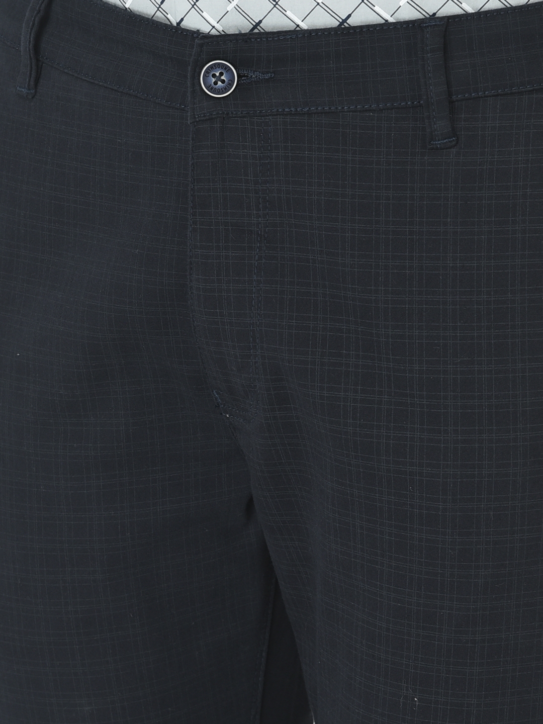Navy Check Skinny Suit Trousers | New Look