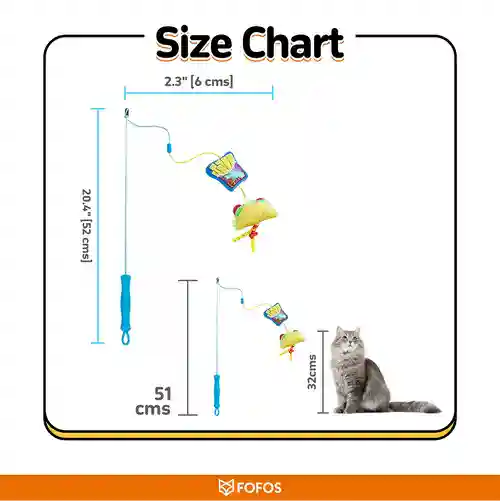 BarkButler Fofos Cat Wand Toy Replaceable Hungry Kittens