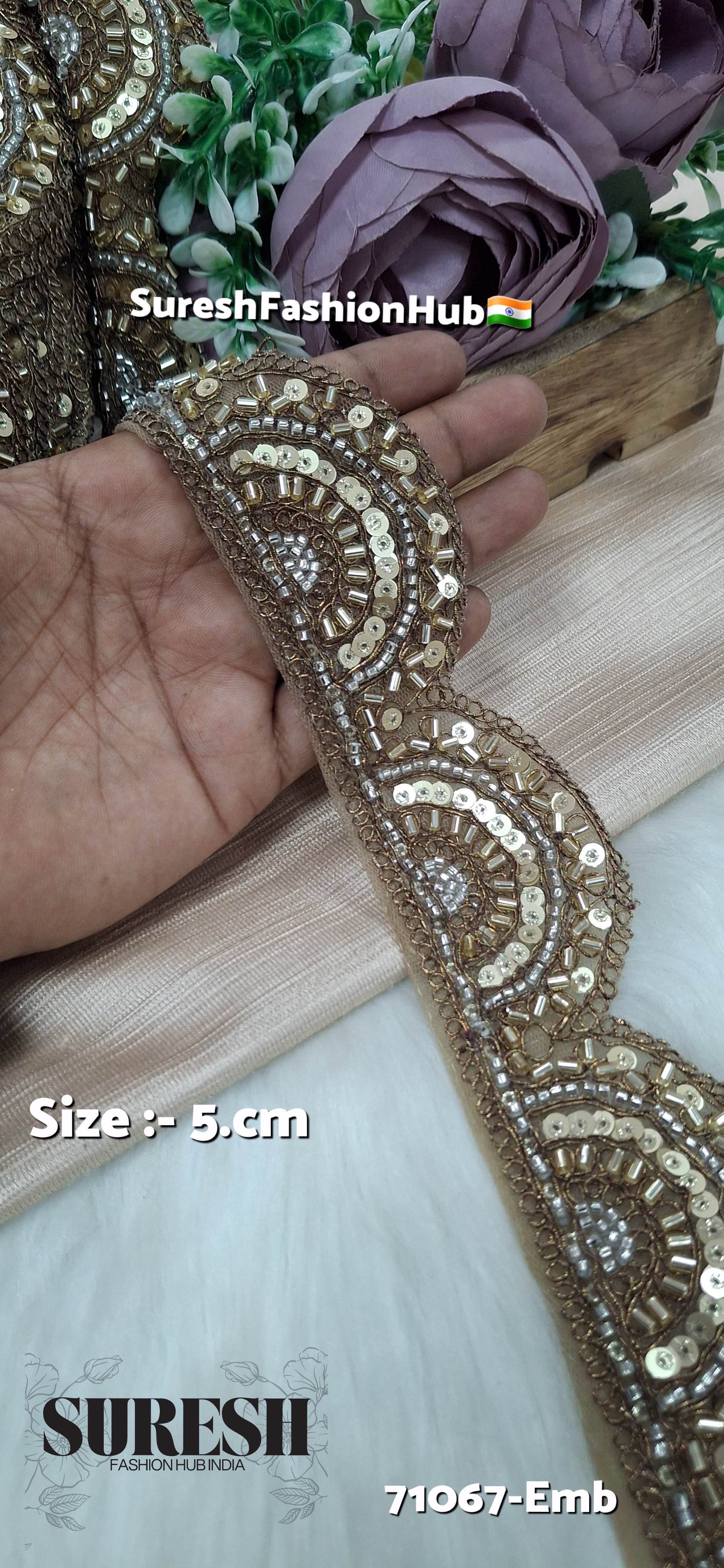Matt Gold Luxe Embroidery Cutwork Lace