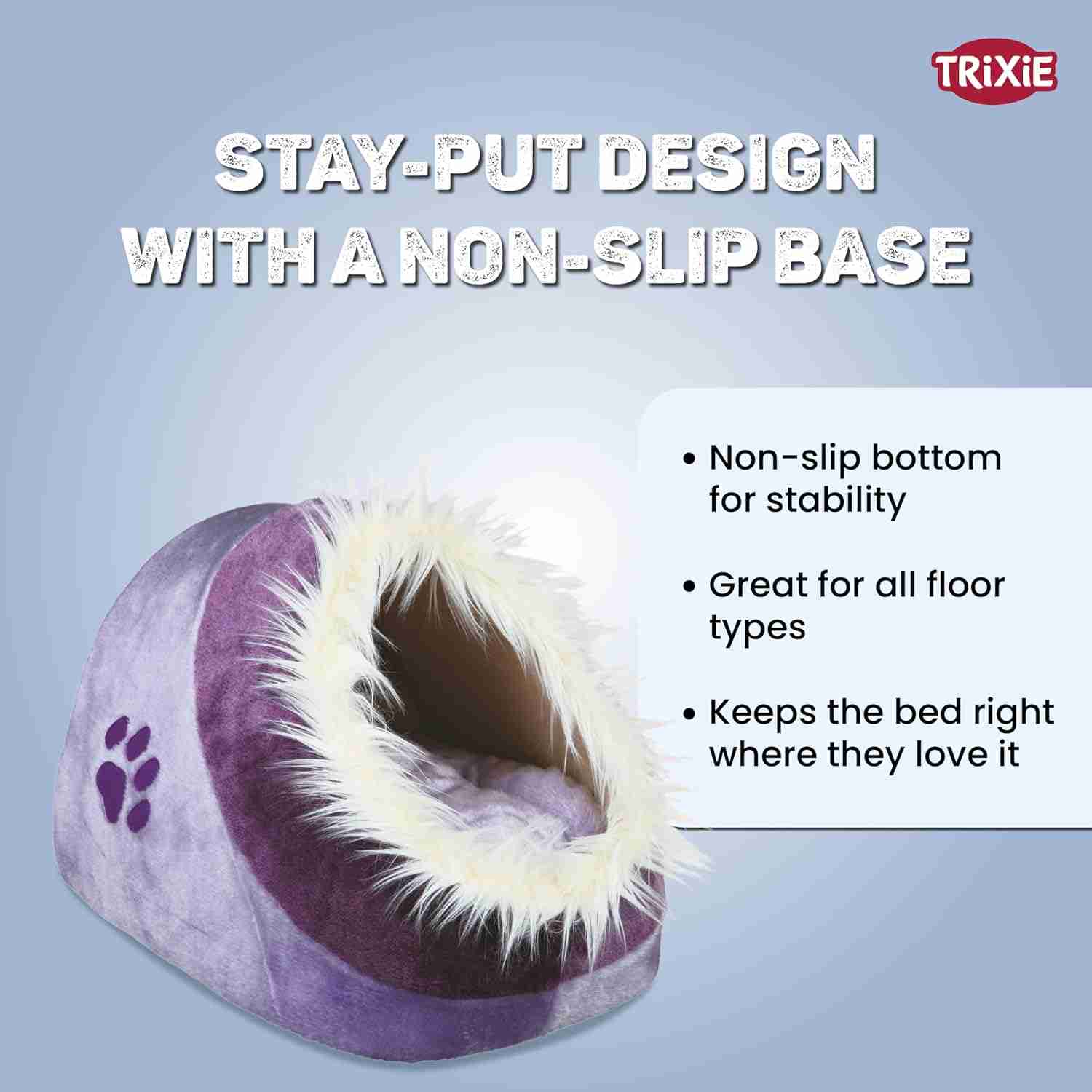 Trixie Minou Cuddly Cat Cave Bed Purple/Violet, 35×26×41cm