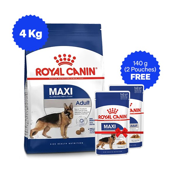 Royal Canin Maxi Adult Dry Dog Food with Free Gravy Pack