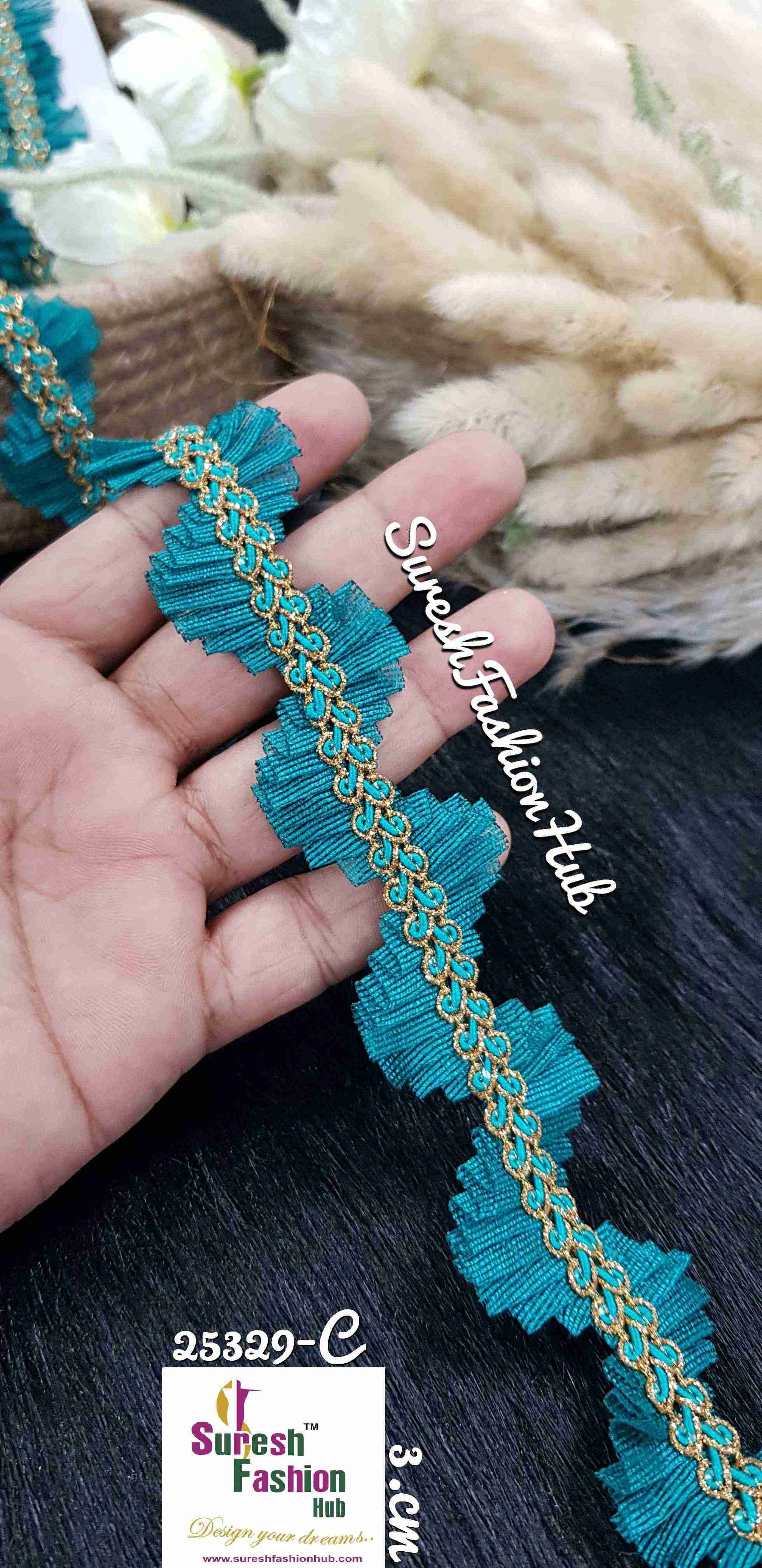 ShimmerEdge Dark Firozi Lace
