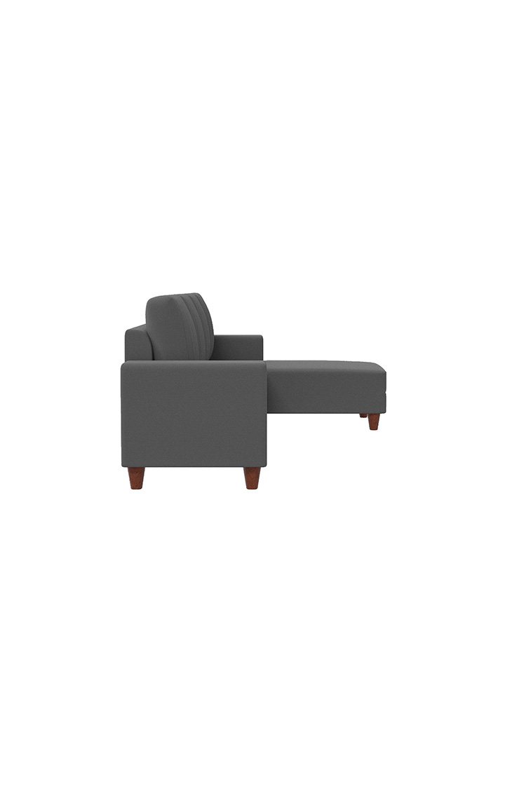 neudot Roman LHS Sectional Sofa for Living Room |6 Person Sofa|Premium Fabric with Cushioned Armrest | Solid Wood Frame|6 Seater in Graphite Grey Color