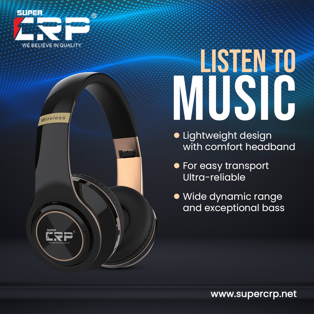 SUPER  CRP CR BT-1160 WIRED HEADPHONES - ON-EAR
