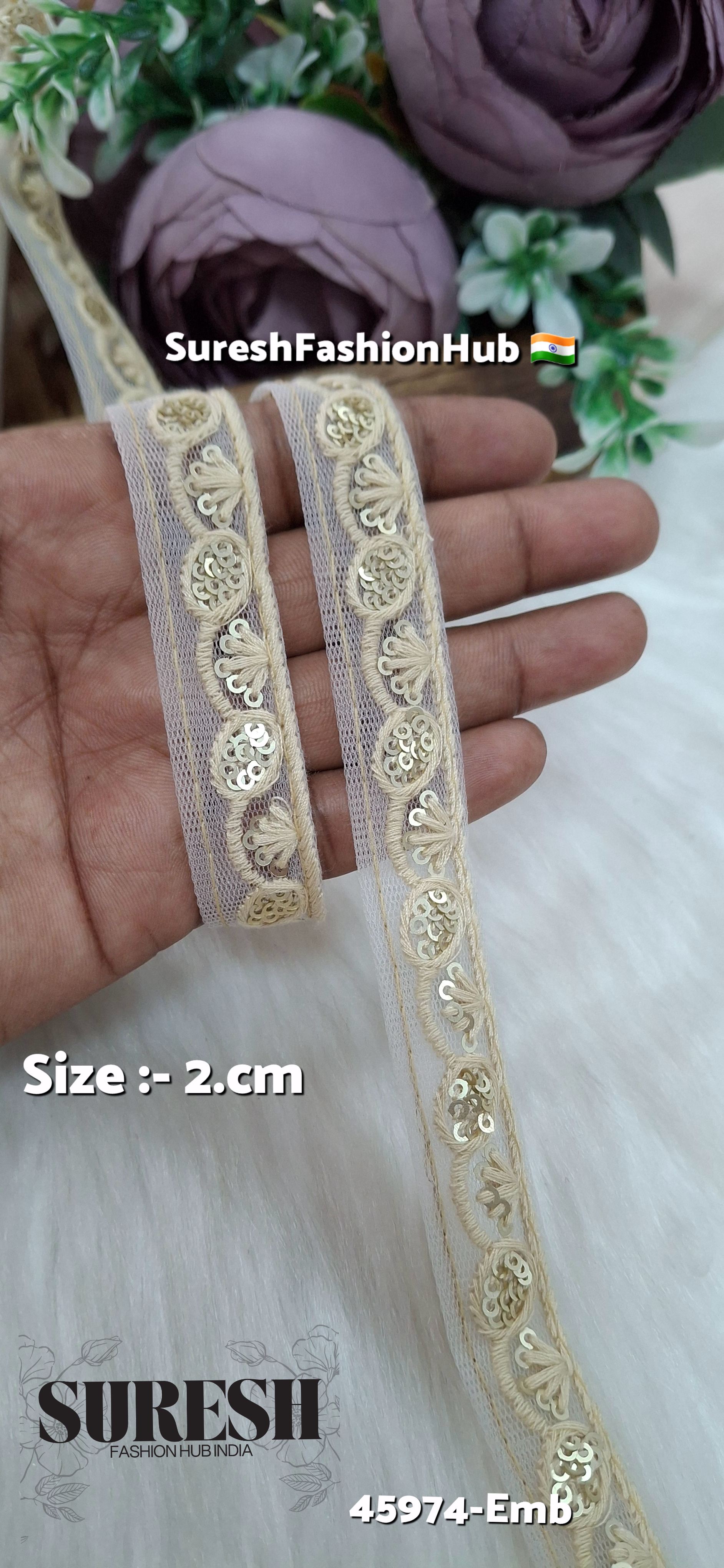 Beige Tone-on-Tone Embroidery Lace