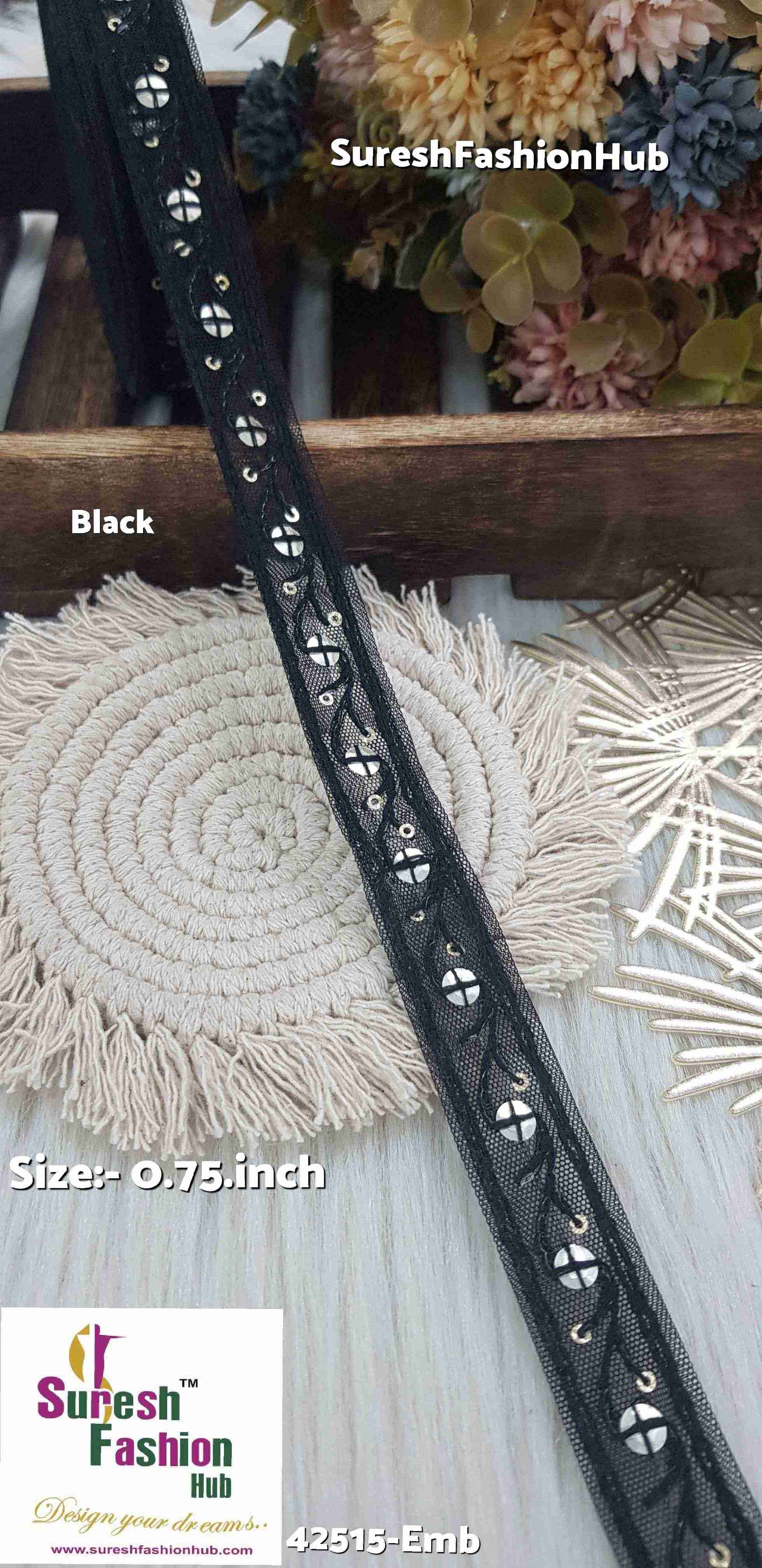 Black Floral Embroidery Lace