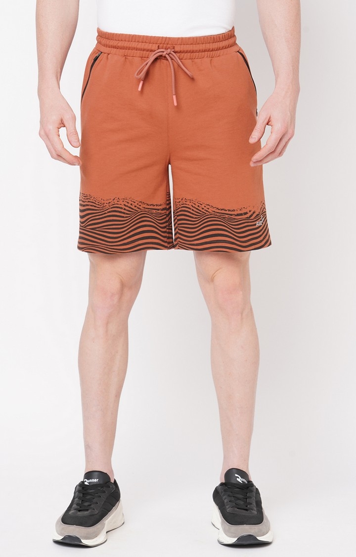 FITZ | Men's  Slim Fit Cotton Brown Shorts